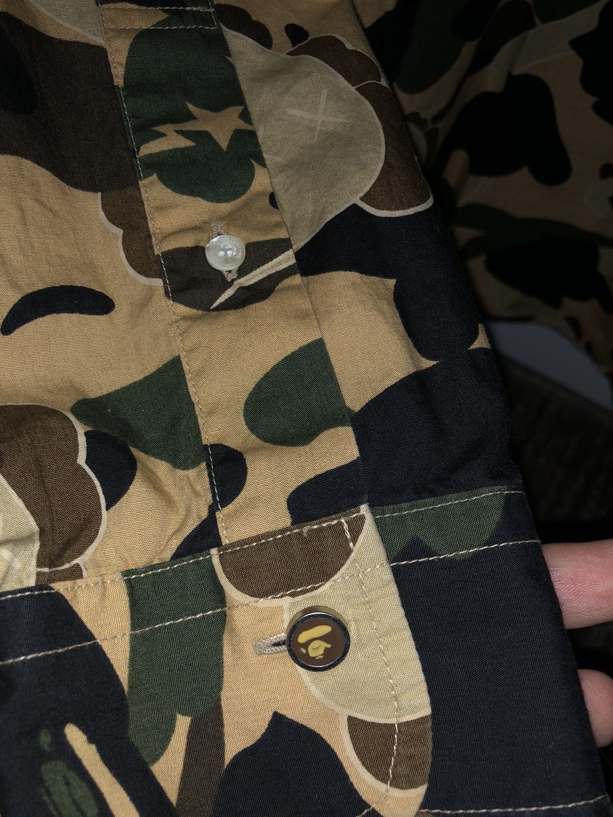 Bape × Kaws 2005 Bape x Kaws Bendy 1st Camo Button Up Shirt Size US L / EU 52-54 / 3 - 5 Thumbnail