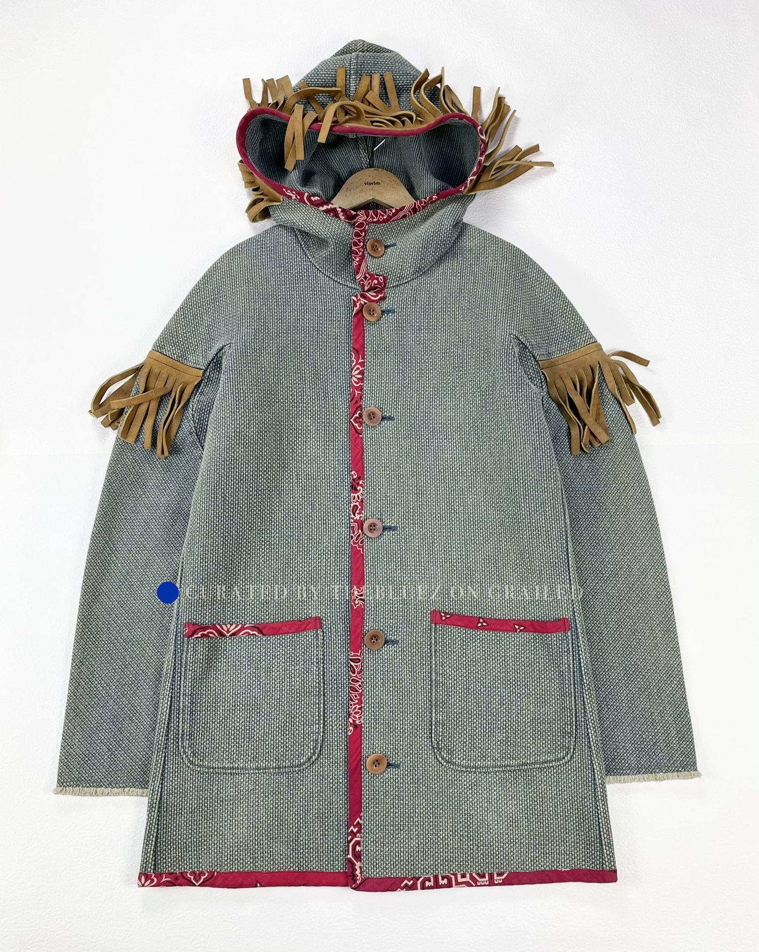 Visvim Indigo Mud-Dyed Deer Skin Fringe Jacket Size US S / EU 44-46 / 1 - 1 Thumbnail
