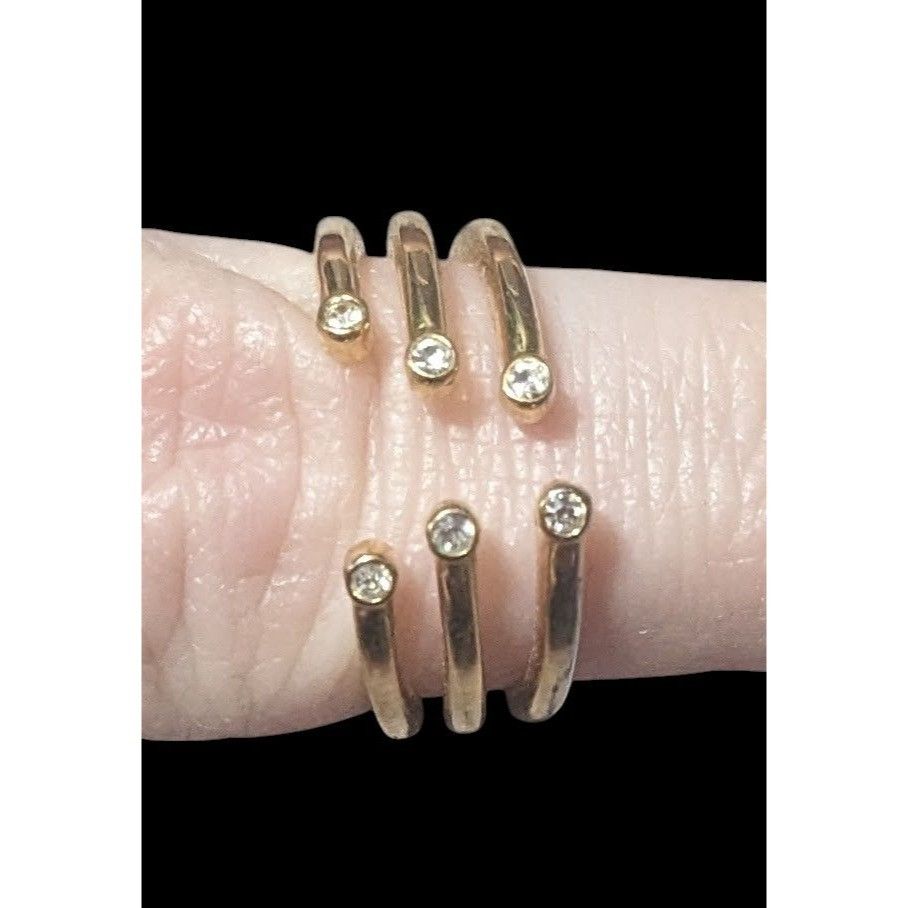 Other Baublebar Glam Gold Tone Tripe Layer Cage Ring With Clear St Size ONE SIZE - 12 Thumbnail