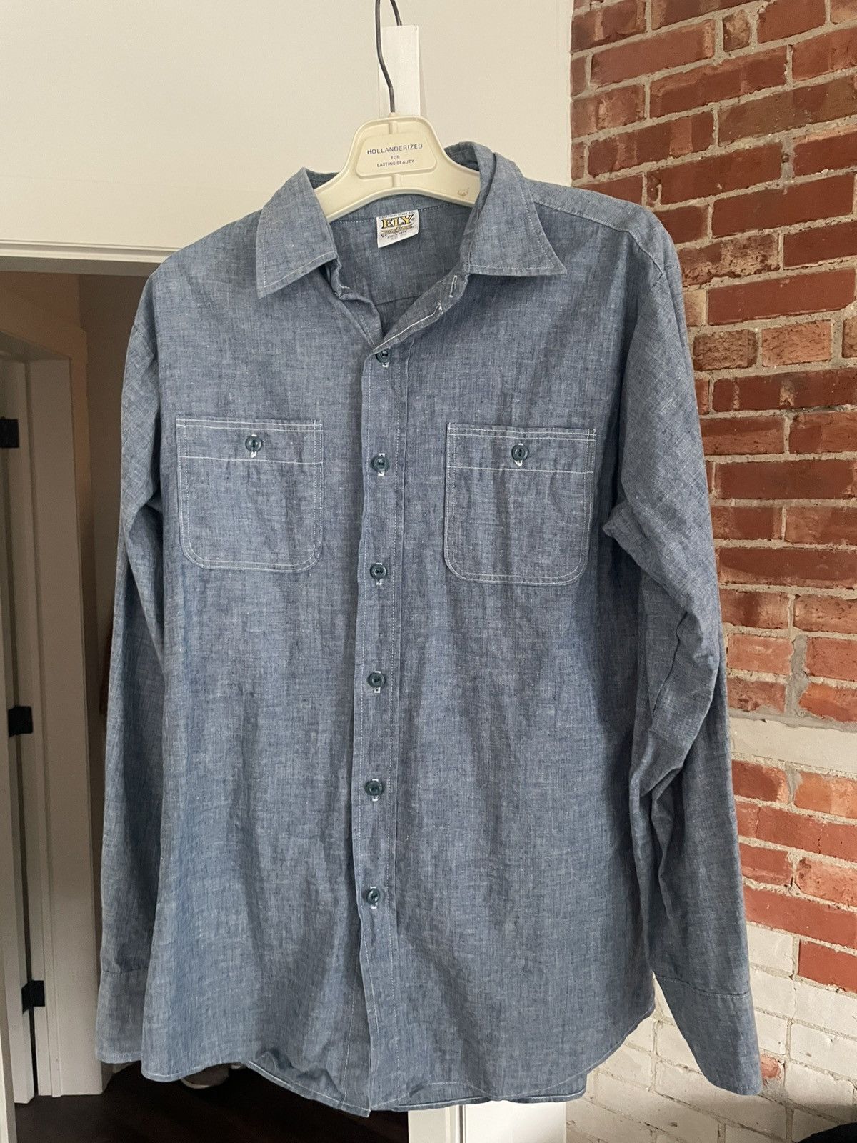 Vintage ELY Made in U.S.A Chambray work shirt 16 1/2 Size US L / EU 52-54 / 3 - 1 Thumbnail