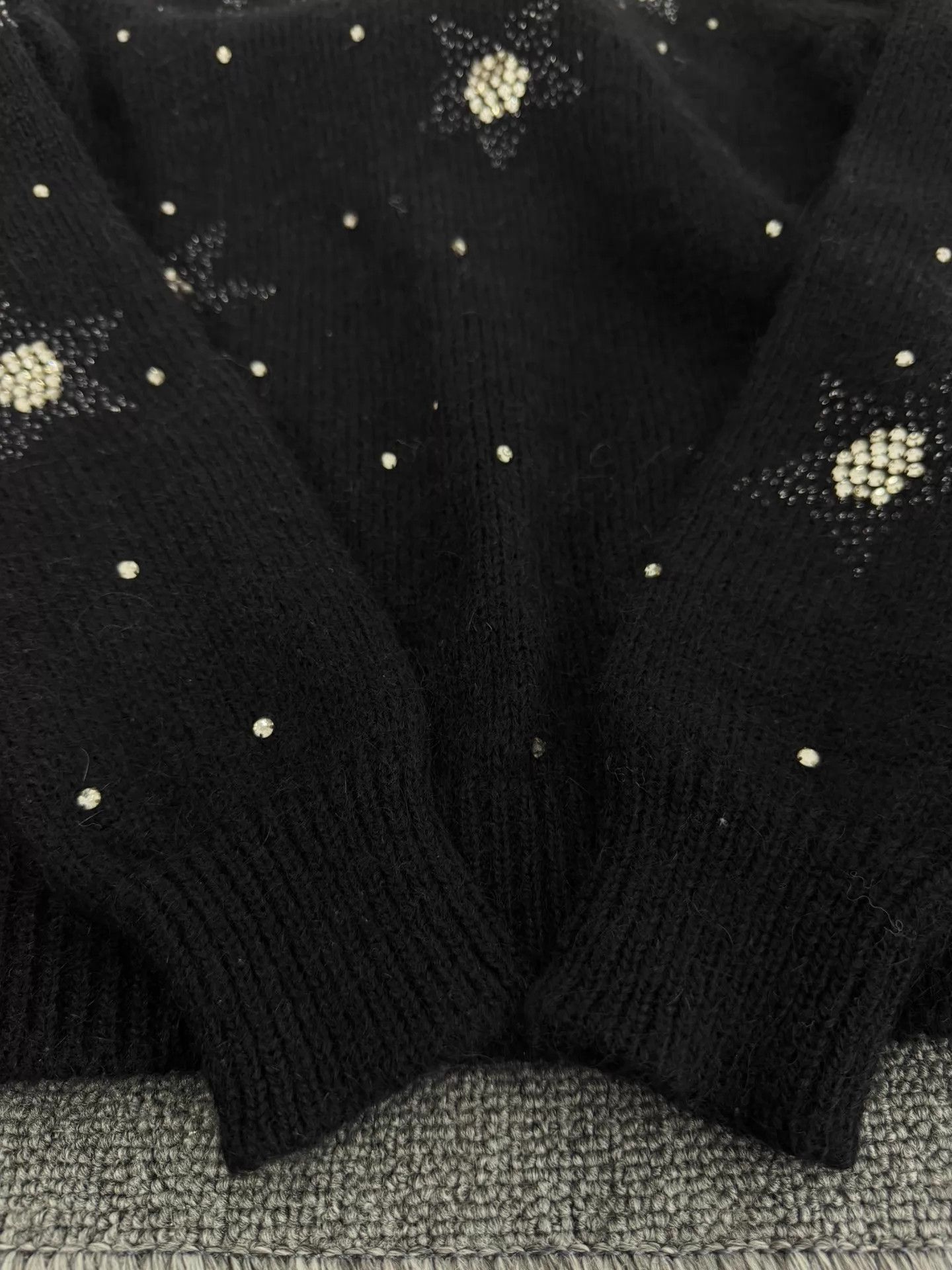 Saint Laurent Paris Black Turtleneck Sweater with Star Embellishments. Size US S / EU 44-46 / 1 - 4 Thumbnail