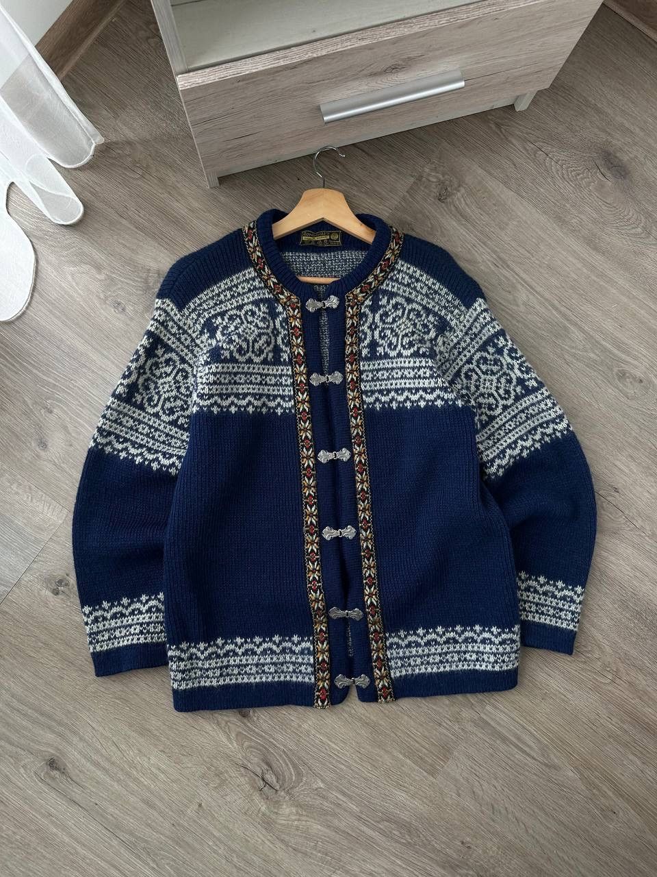 Vintage Vintage Nordsrikk Norway Wool Blue Cardigan Sweater Size US M / EU 48-50 / 2 - 2 Thumbnail