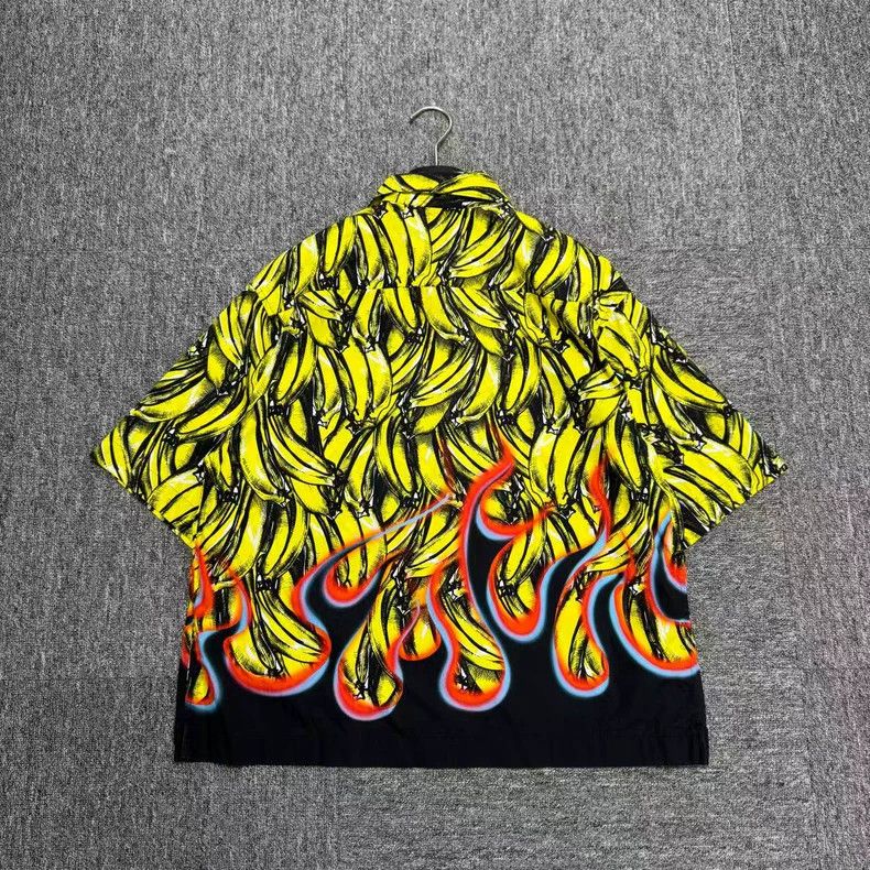 Prada Prada Banana flame print short-sleeved shirt 2502-Nextarrow Size US M / EU 48-50 / 2 - 2 Thumbnail