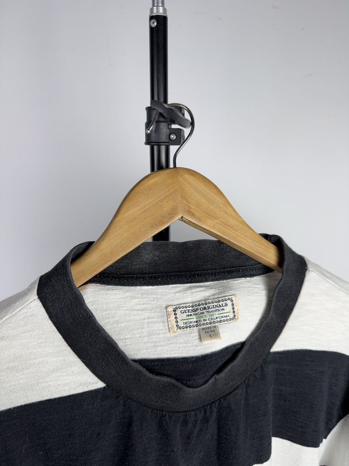 Guess Retro 90s Guess Originals Logo Striped Logo Long Sleeve Tee Size US L / EU 52-54 / 3 - 9 Thumbnail