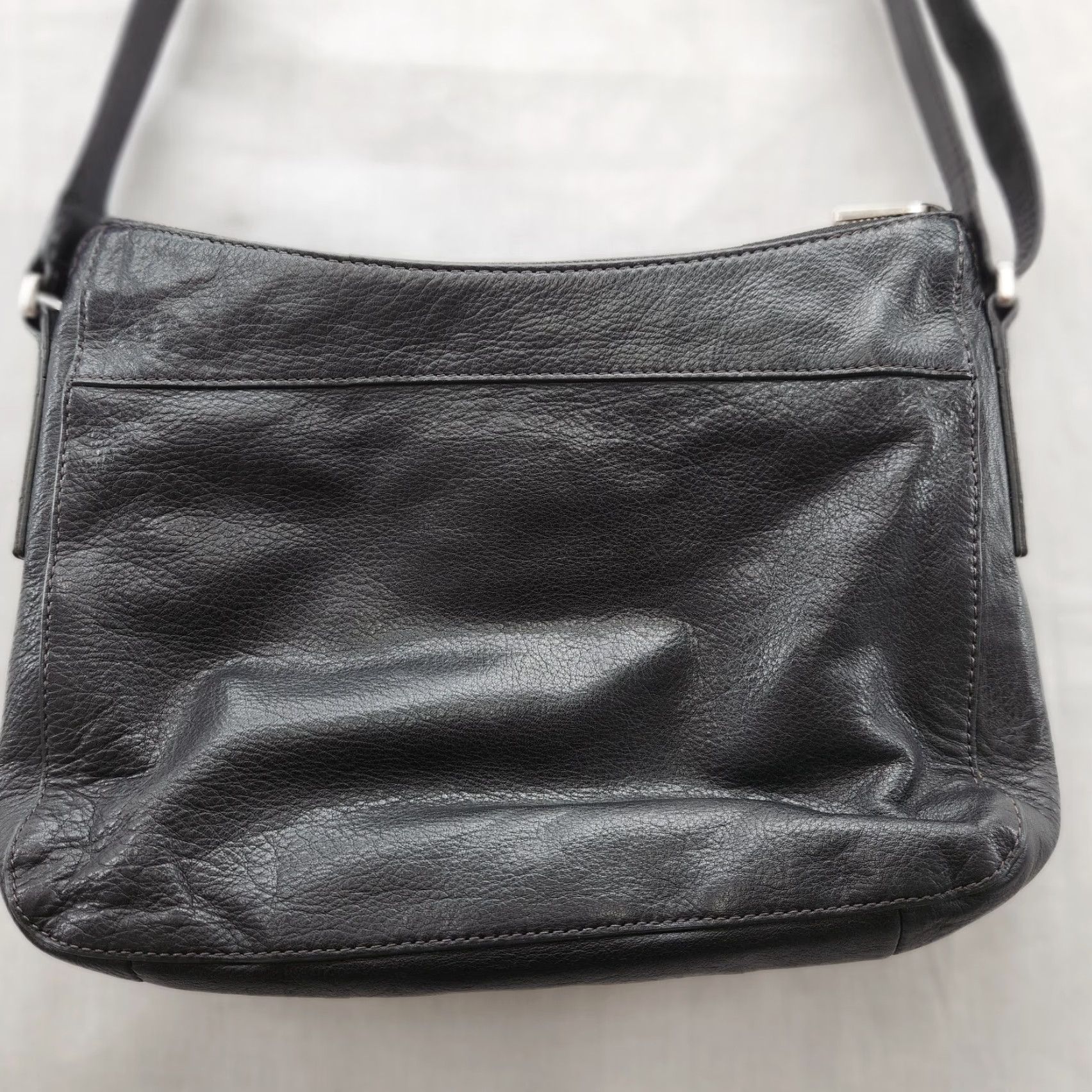 Fossil Fossil Riley Leather Black Crossbody Purse - Genuine Leather, Push Lock, Shoulder Bag, Medium, Women Size ONE SIZE - 7 Thumbnail