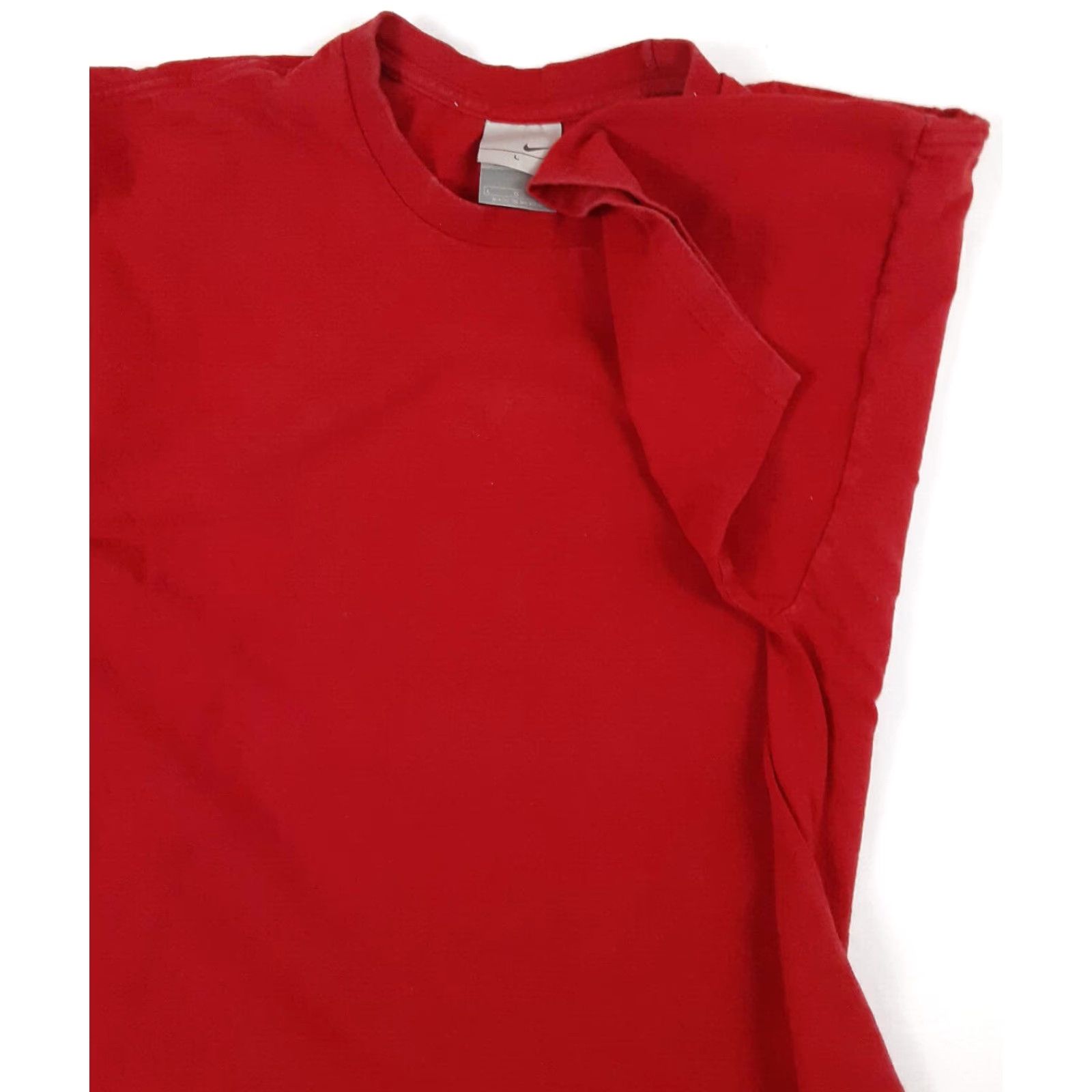 Nike VINTAGE Nike Red T-Shirt Large 90s Mens Cotton Jersey Crew Neck Short Sleeve Embroidered Left Pit to Pit 22in 25in Long Size US L / EU 52-54 / 3 - 2 Thumbnail