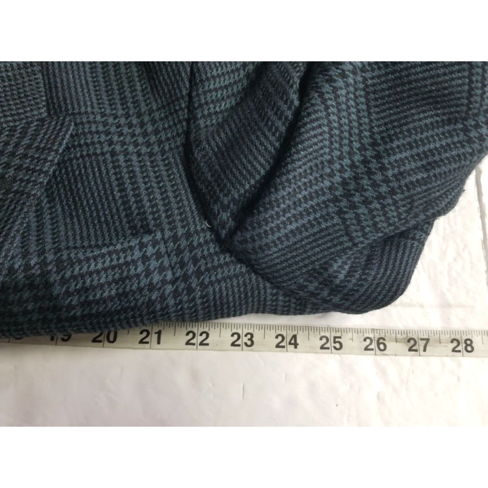 Vintage VINTAGE Paul Rodon Sport Coat Jacket Blue Plaid Wool Silk 48L Double Breasted Peak Lapel Six Button Long See Measurements Mens Size 48R - 4 Thumbnail