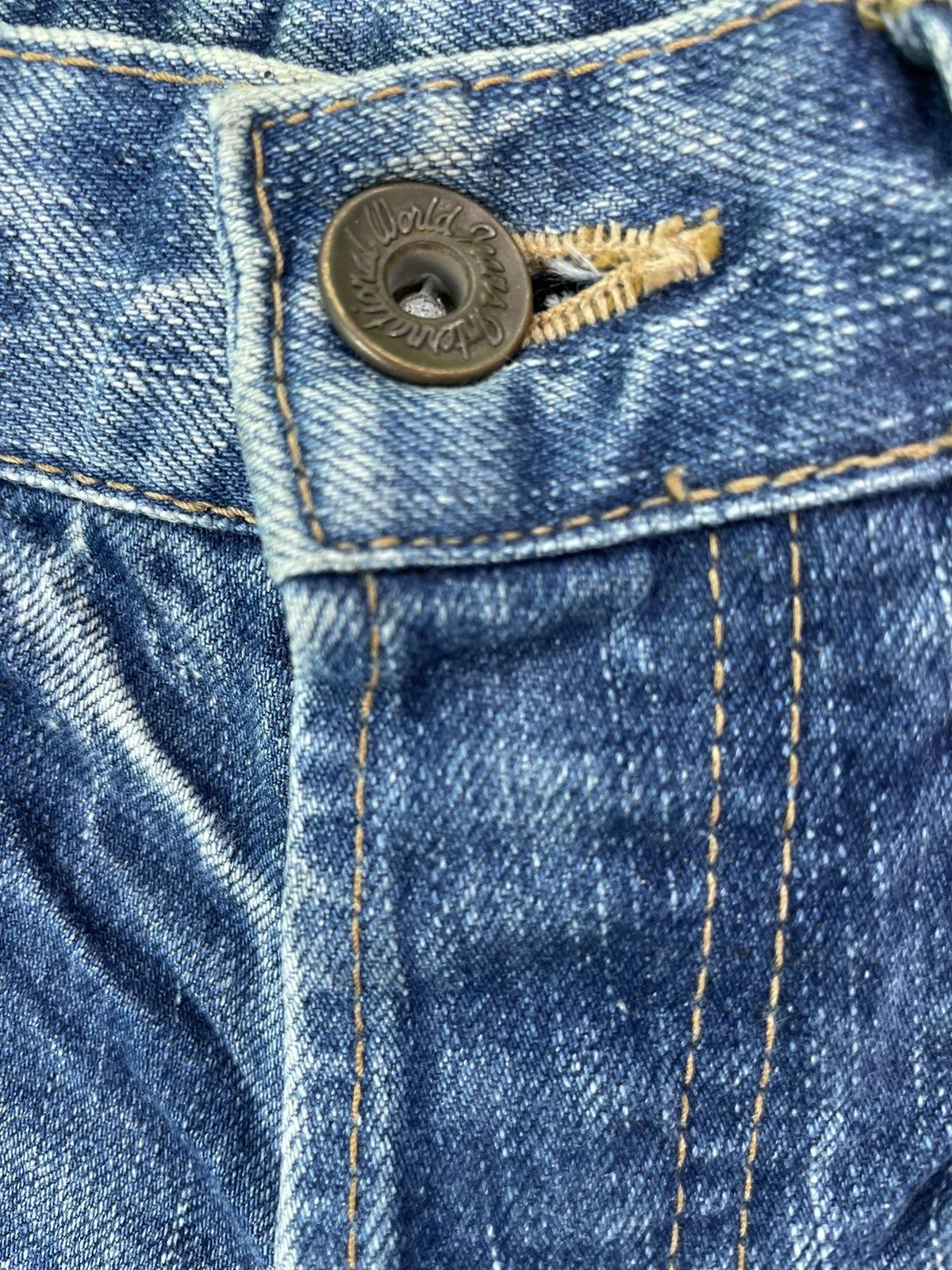 Japanese Brand Vtg 90s BLUE WAY japan denim low rise jeans Size 29" - 4 Thumbnail