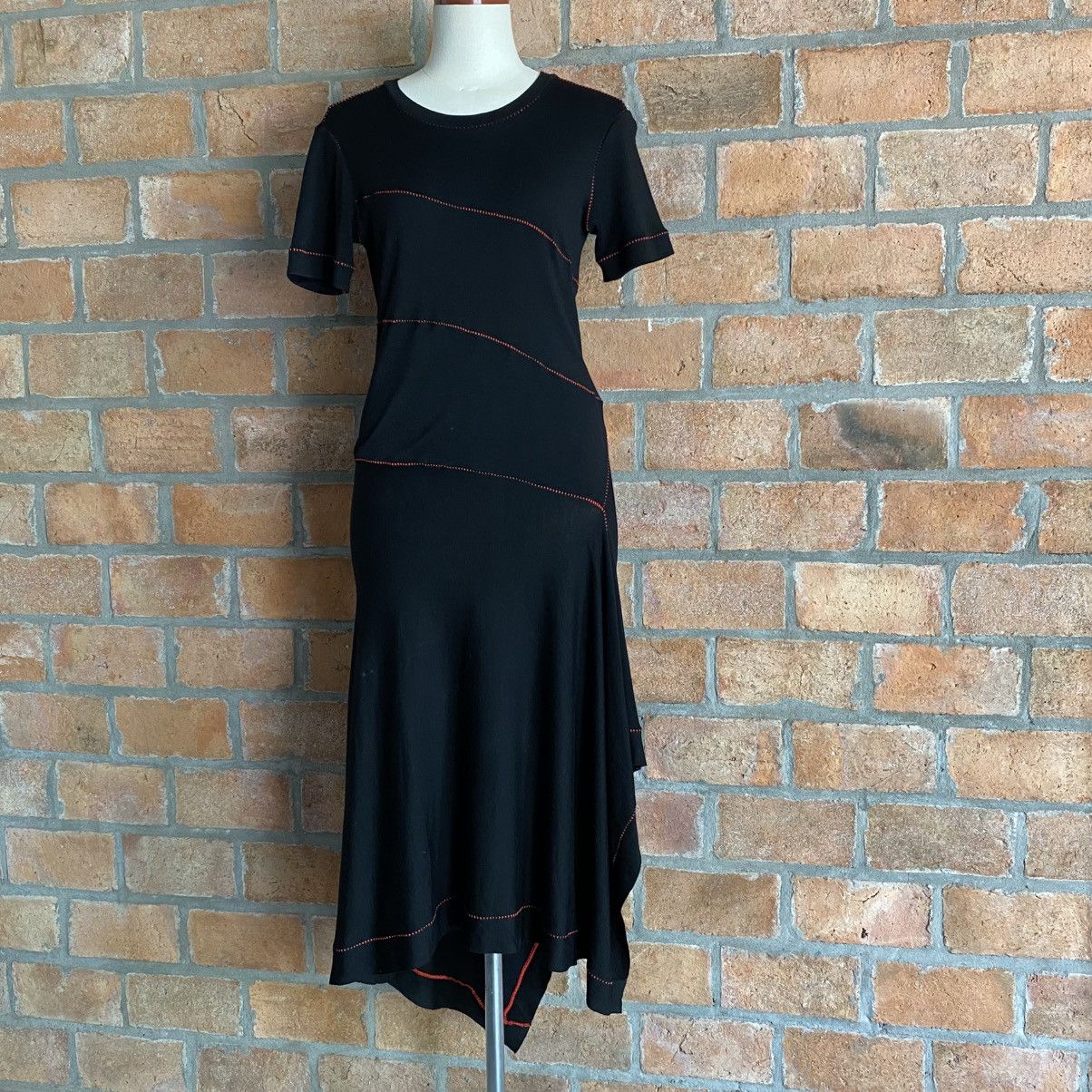 Issey Miyake ISSEY MIYAKE Black Asymmetrical Stitch Dress Size XS / US 0-2 / IT 36-38 - 6 Thumbnail