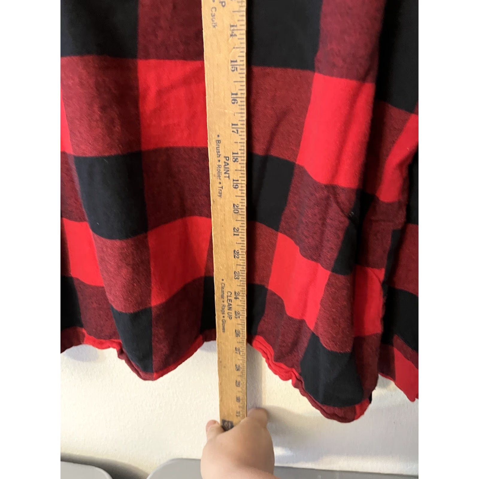 Old Navy OLD NAVY Pajama Top Shirt Long Sleeve Collared Button Down Plaid Red Black 2XL Women Sleepwear Holiday Fall Winter Vintage: No Size XXL / US 16-18 / IT 52-54 - 4 Thumbnail