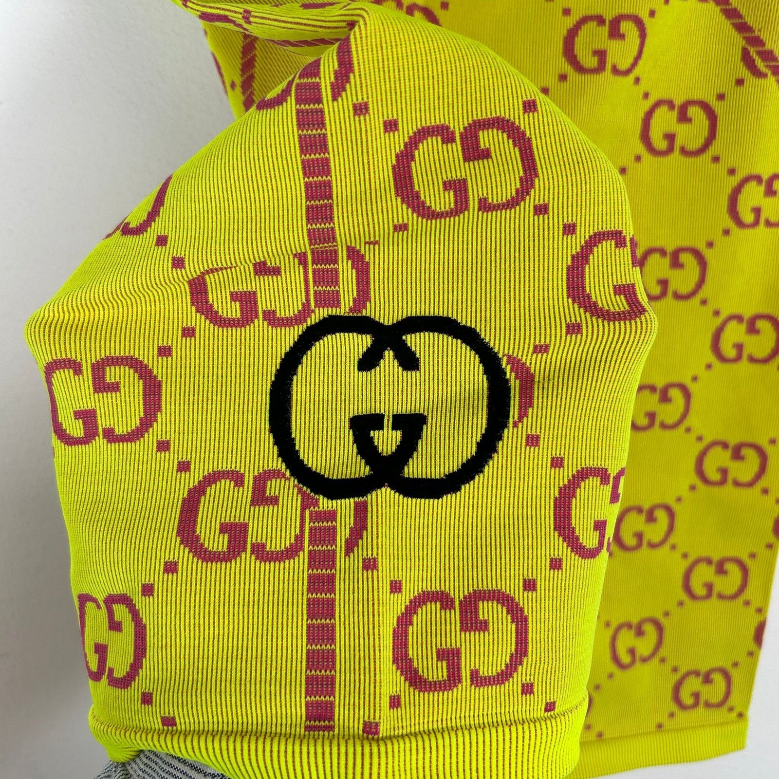 Gucci Neon Green GG Biker Shorts Size M
