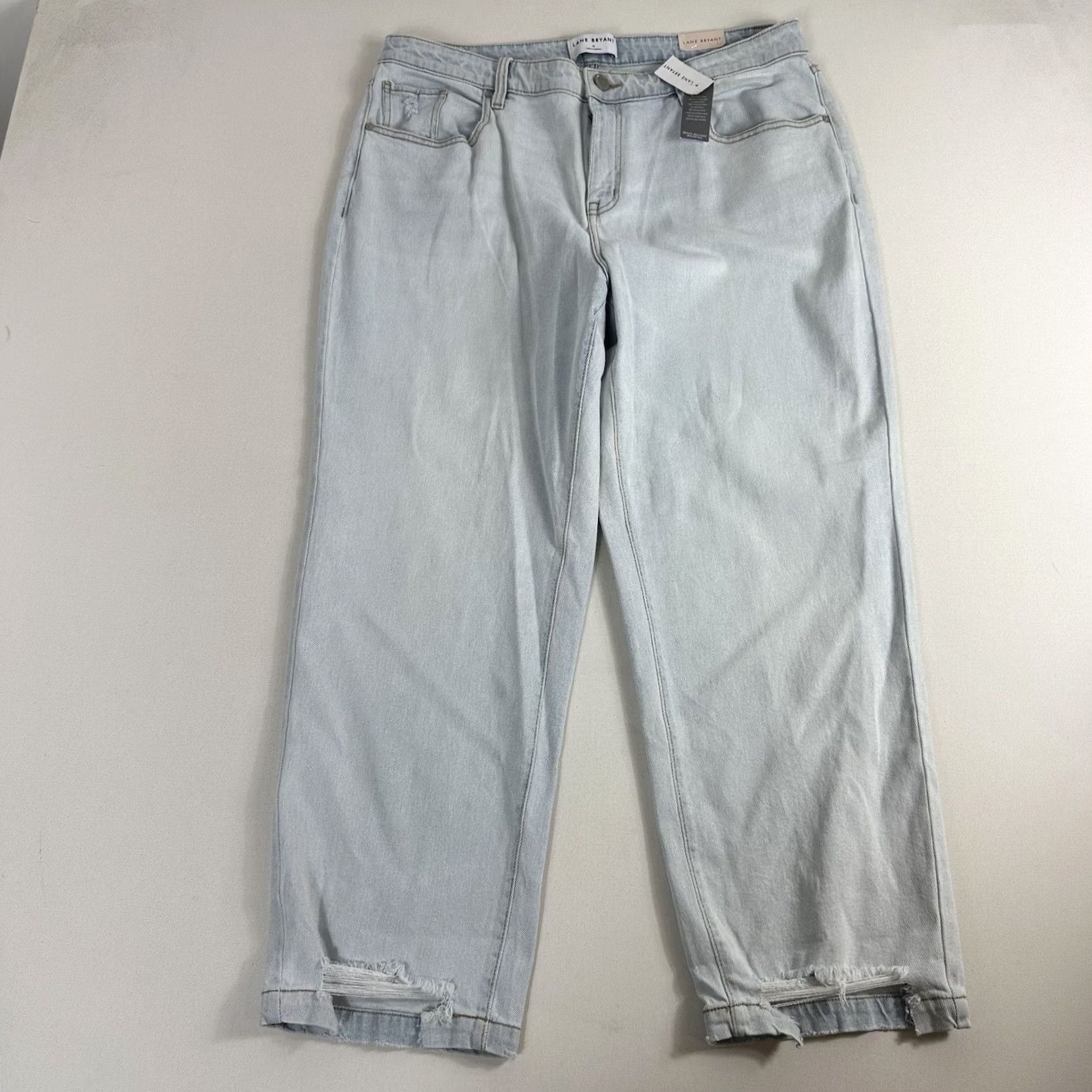 Vintage Lane Bryant Jeans Women 16 Mid Rise Straight Ankle Light Wash Blue signature Fit Denim Pants Size 38" / US 16 / IT 52 - 2 Thumbnail