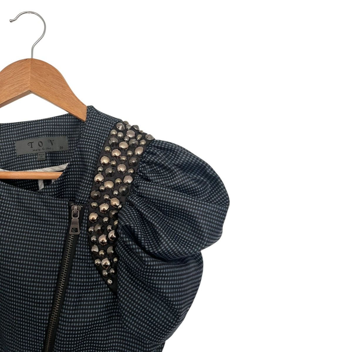 Japanese Brand × Vintage Studded plaid blouse Size XS / US 0-2 / IT 36-38 - 2 Thumbnail