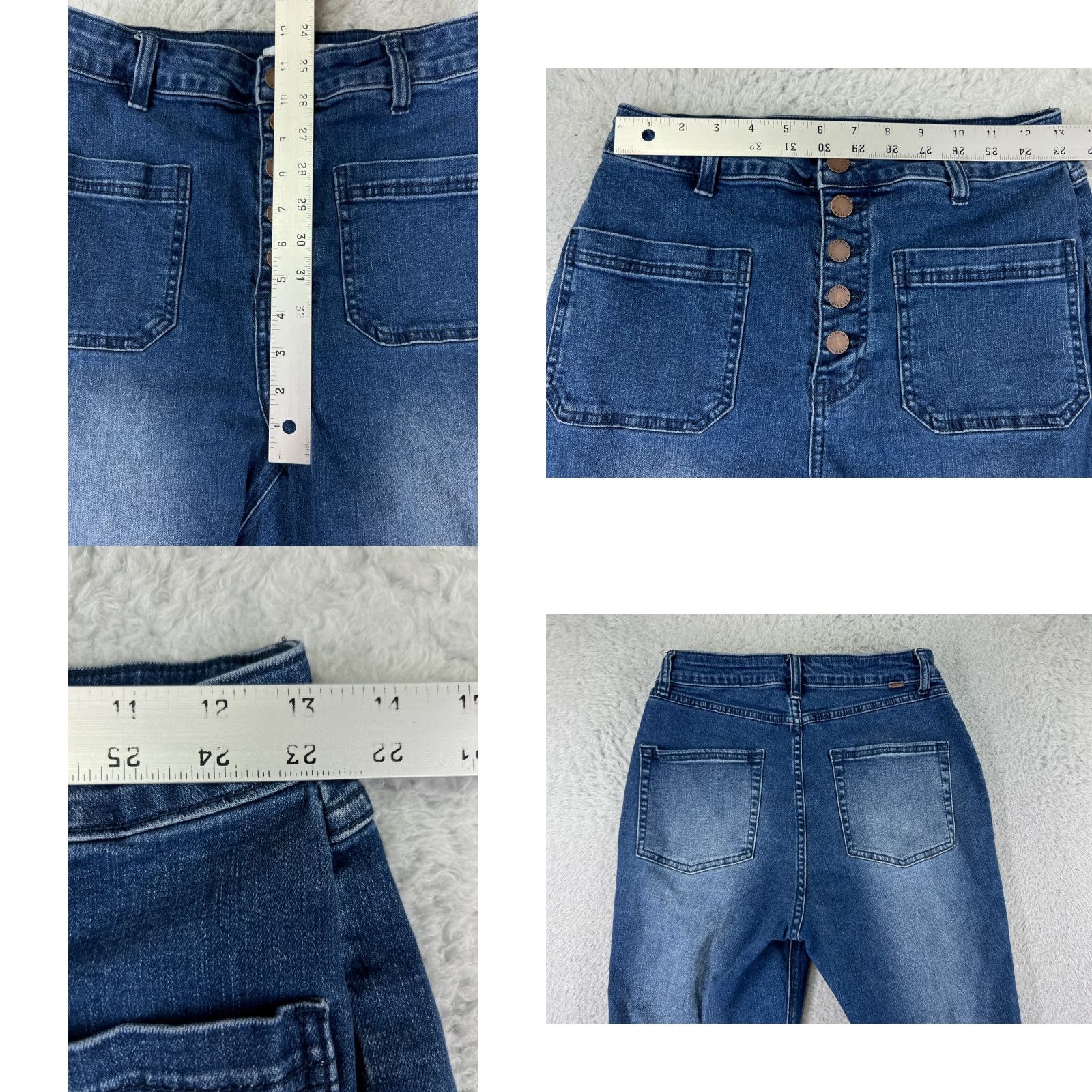 O'Neill O'neill Jeans Womens 30 Blue Denim Button Fly Flared Cotton Blend Stretch Shirt Size 30" / US 8 / IT 44 - 9 Thumbnail