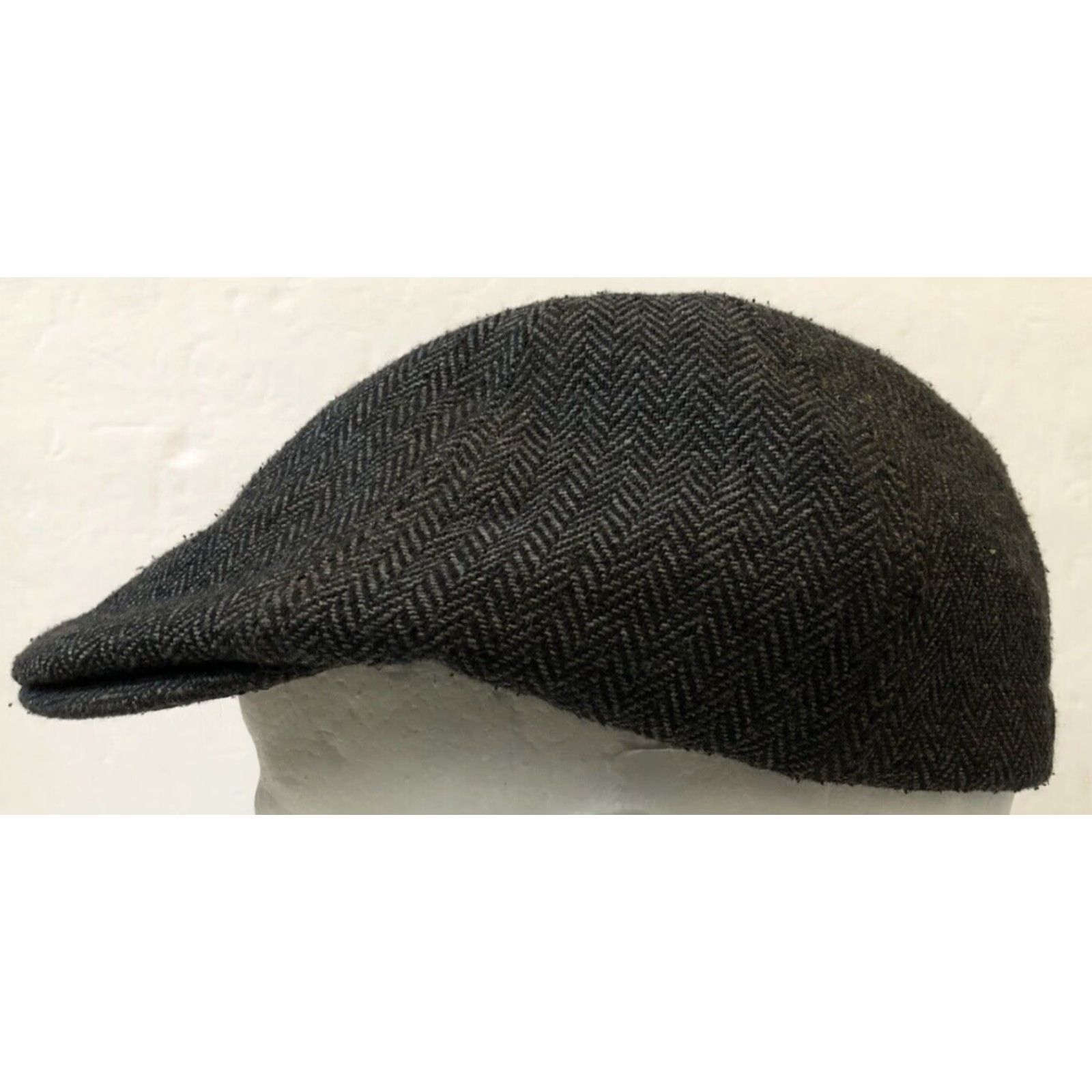Vintage Jim Beam Hat Flat Cap Brooklyn Style Herringbone Gray Wool Polyester Men M Gray Classic Designer Hipster Grunge 90s? Size ONE SIZE - 5 Thumbnail