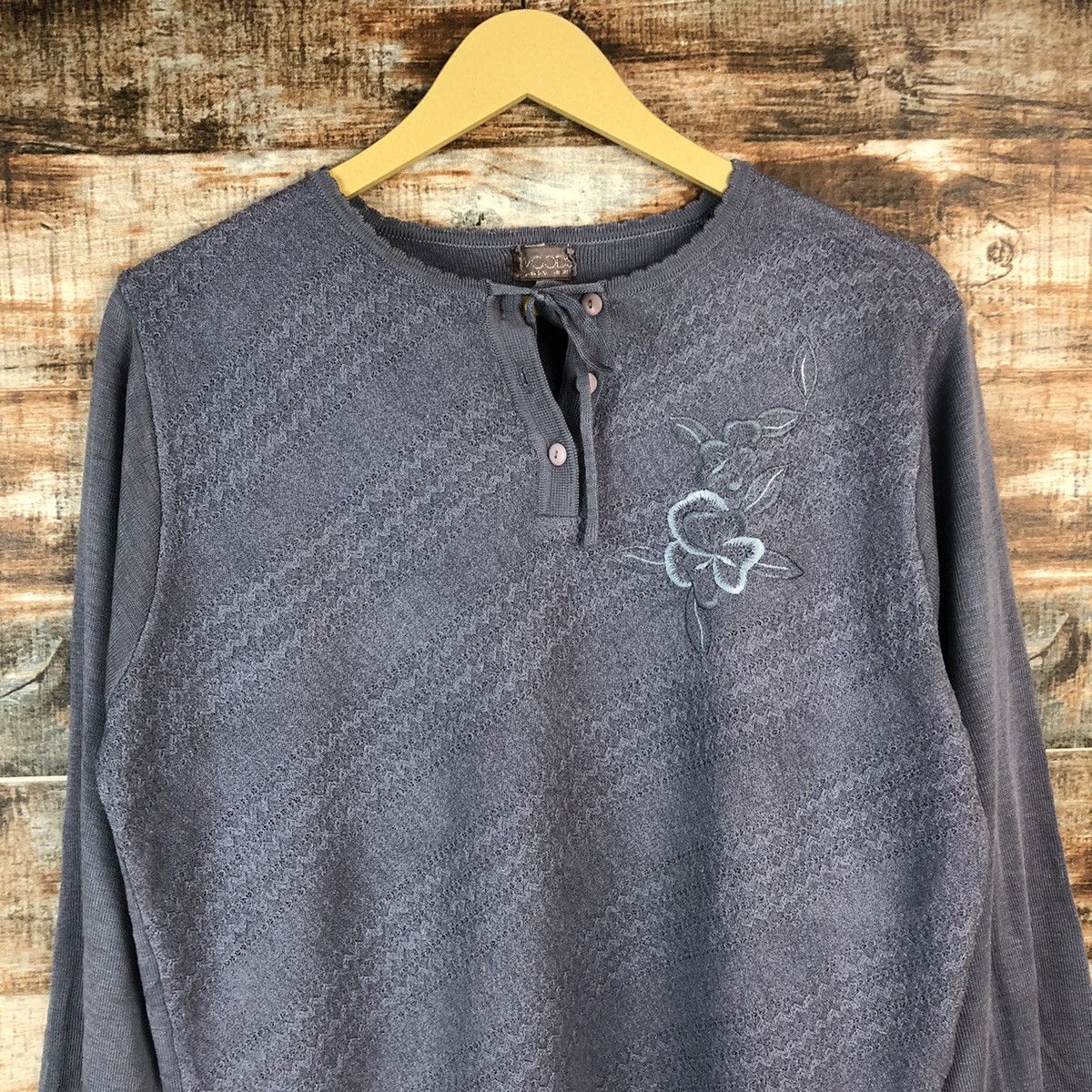 Aran Isles Knitwear × Japanese Brand Vintage Woods Sweaters Purple #972 Size M / US 6-8 / IT 42-44 - 5 Thumbnail