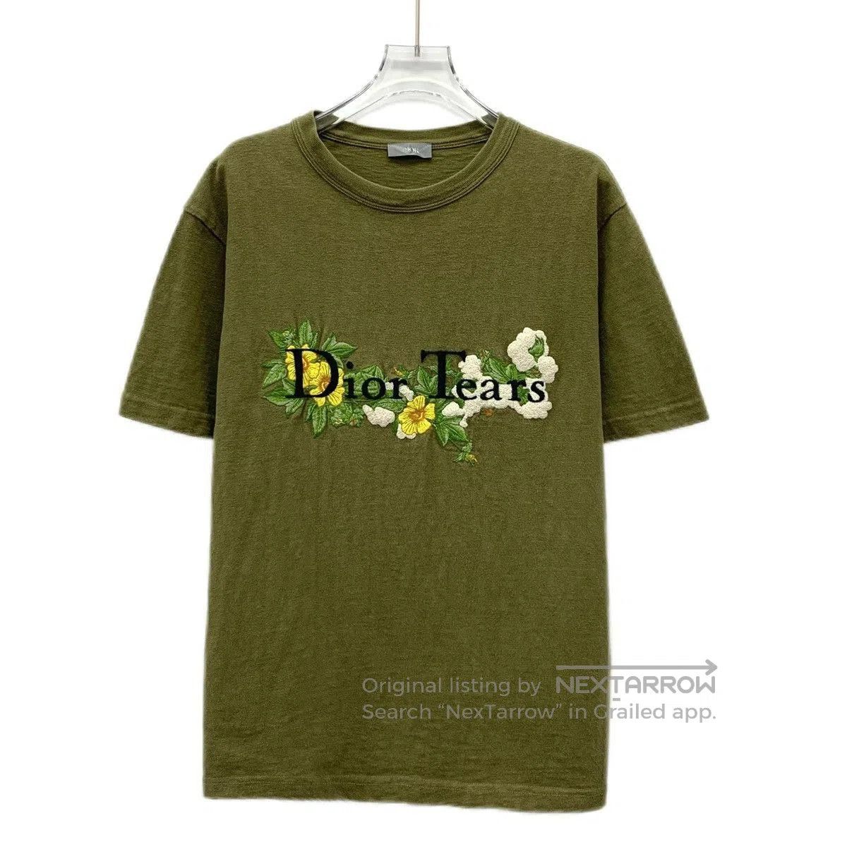 Dior Green Floral Embroidered Short Sleeve Shirt. Size US XS / EU 42 / 0 - 1 Thumbnail