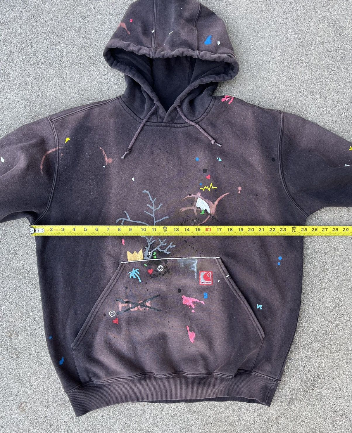 Carhartt Custom Carhartt Hoodie Sun Fade Rain Defender Distressed Size US L / EU 52-54 / 3 - 8 Thumbnail