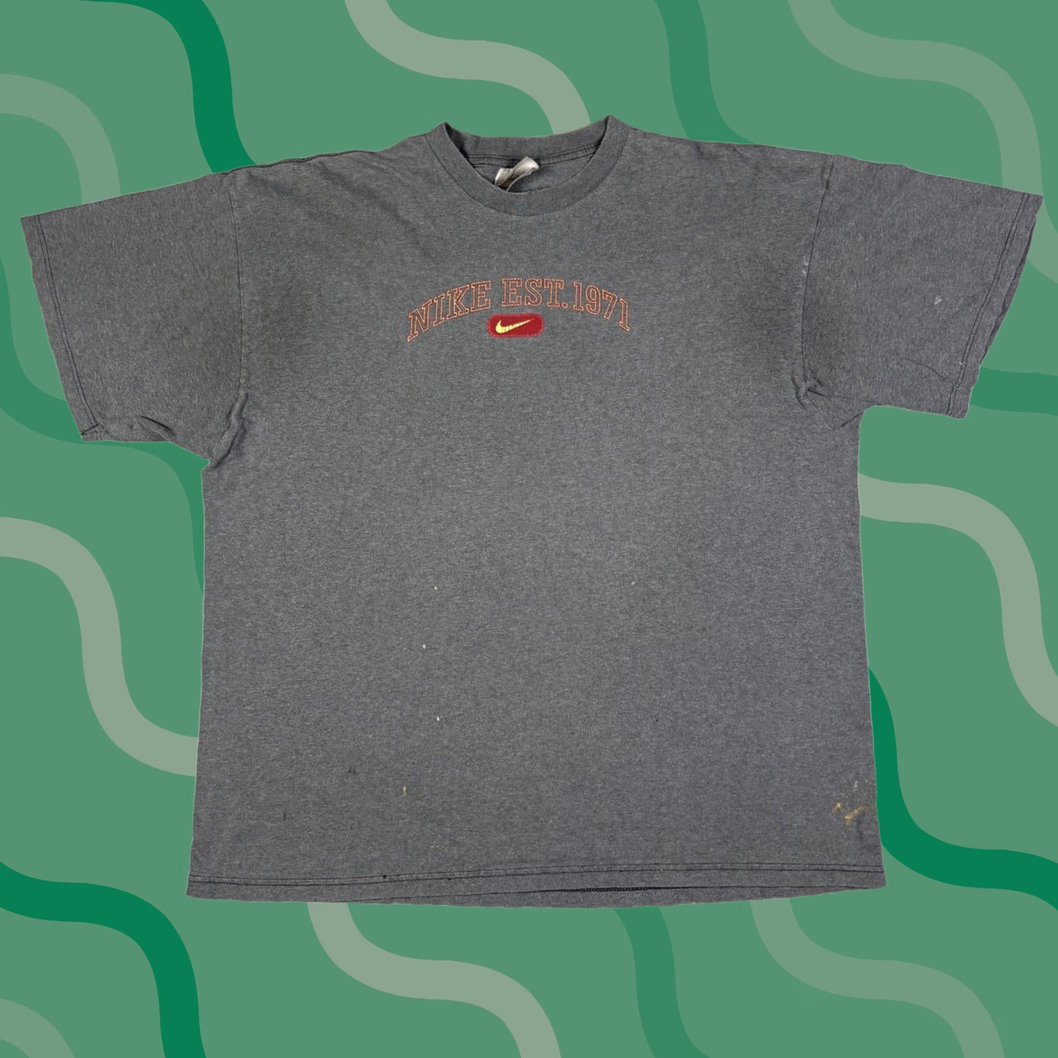 Nike VINTAGE Nike Logo Print Gray T Shirt Mens XL 90s Retro Graphic Print Short Sleeve Crew Neck Cotton Size US XL / EU 56 / 4 - 1 Thumbnail