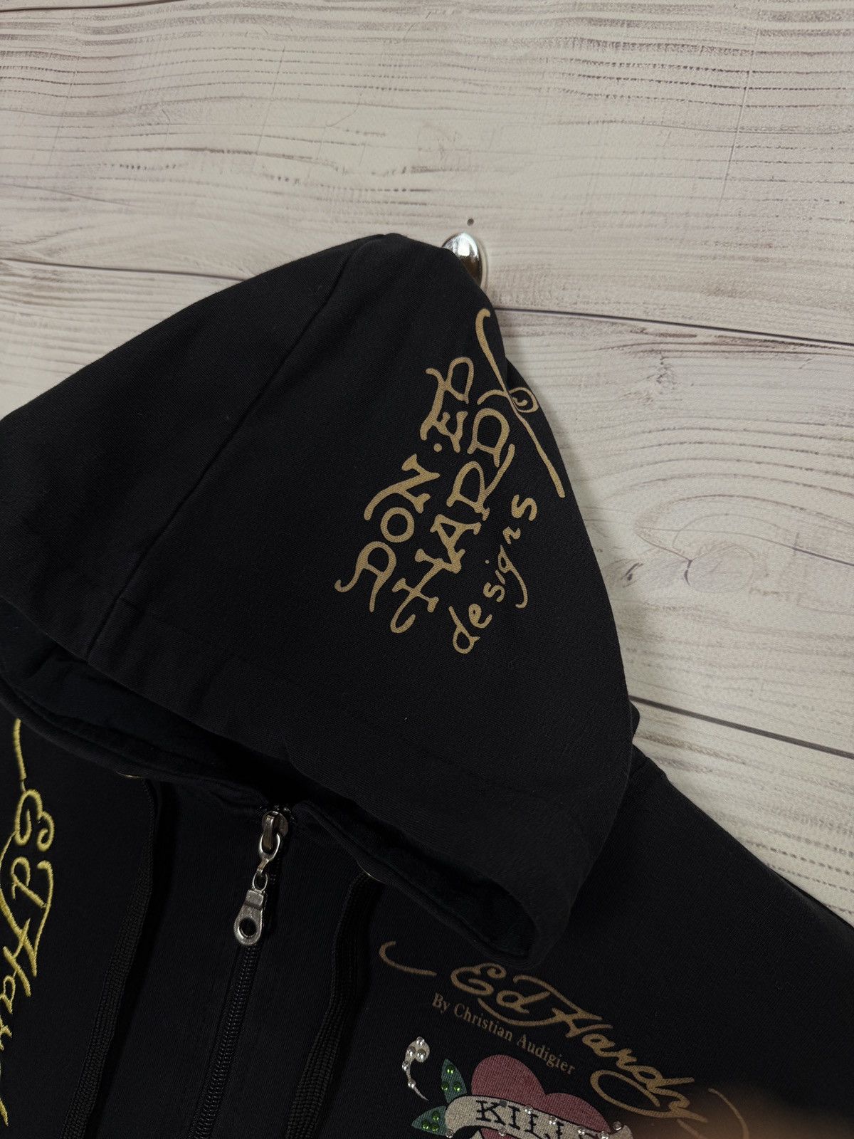 Christian Audigier RARE Vintage Ed Hardy Zip Hoodie Skelleton Skulls Audigier Size M / US 6-8 / IT 42-44 - 9 Thumbnail