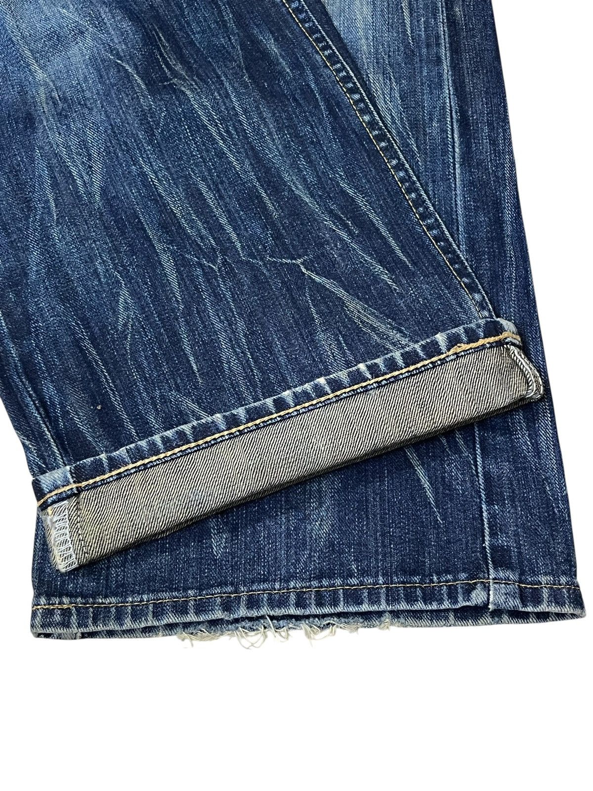 Wrangler Vintage 90s Japanese WRANGLER double waist distressed jeans Size US 34 / EU 50 - 17 Thumbnail