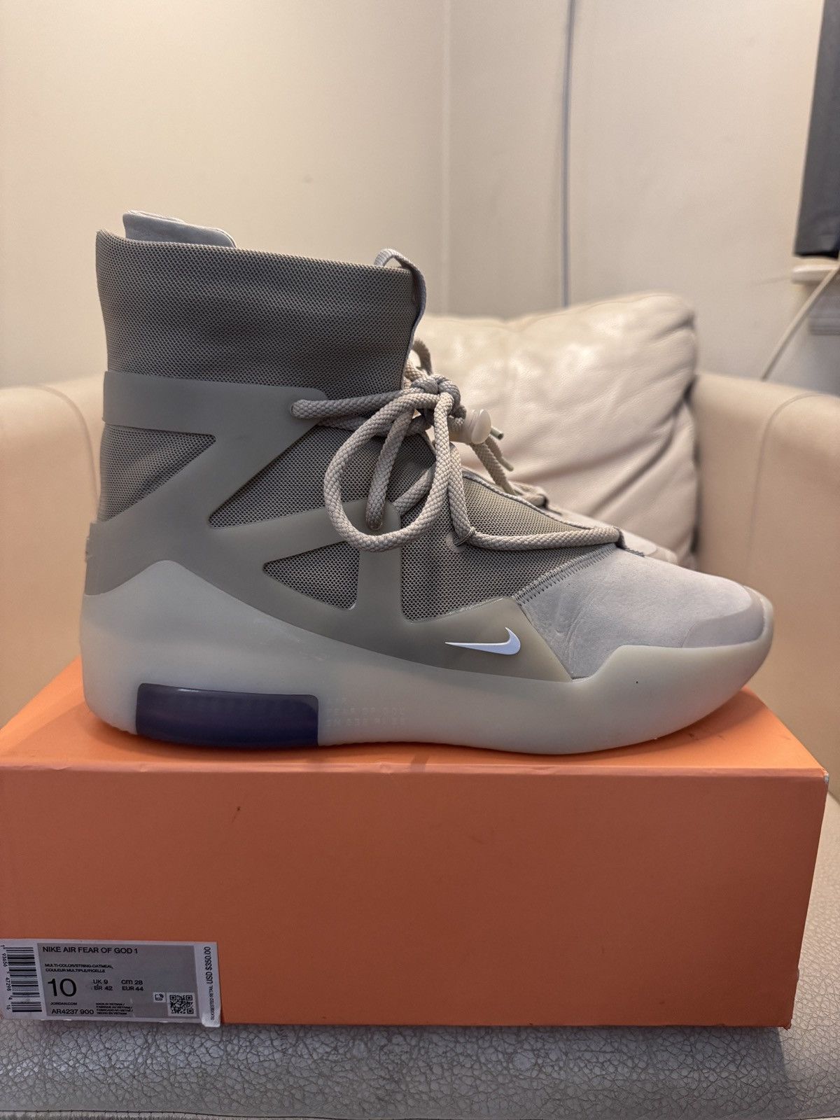 Fear of God × Nike Nike x Fear of god- Air fear of god 1 Oatmeal Size US 10 / EU 43 - 1 Thumbnail
