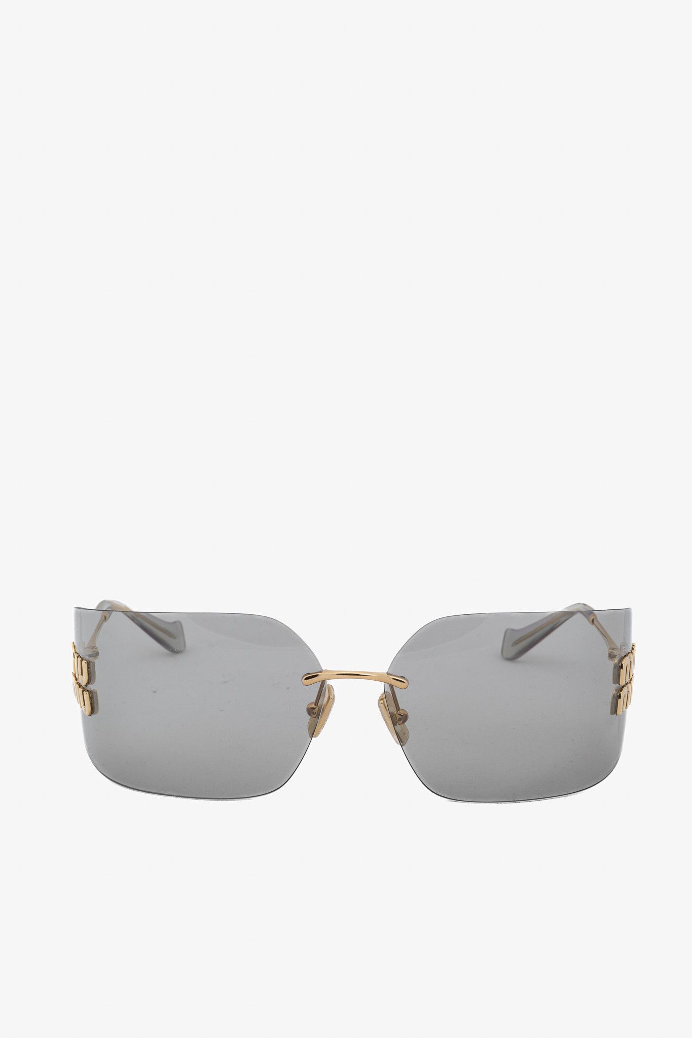 Miu Miu Miu Miu Aube Light Grey & Gold-Tone Sunglasses Size ONE SIZE - 2 Thumbnail