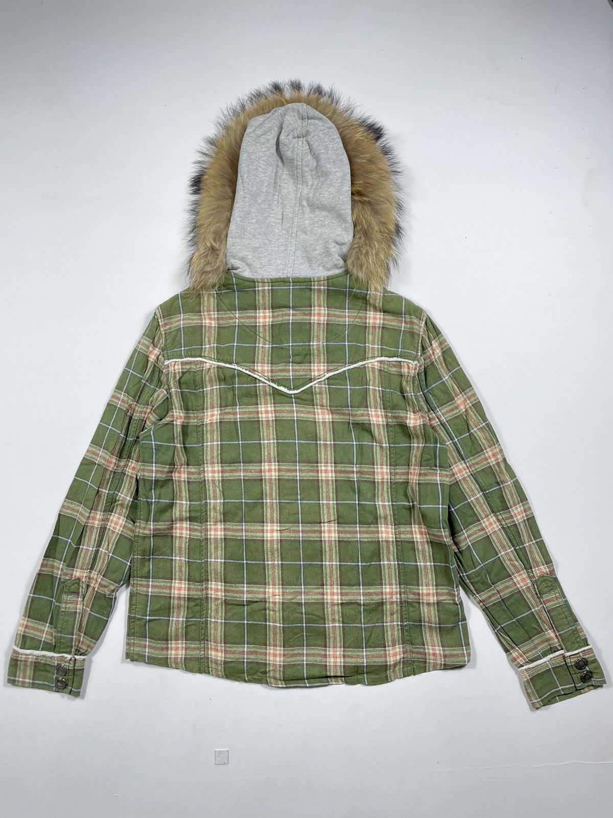 Japanese Brand VINTAGE EDWIN FADED FUR HOODIE FLANEL WESTERN STYLE Size US M / EU 48-50 / 2 - 2 Thumbnail