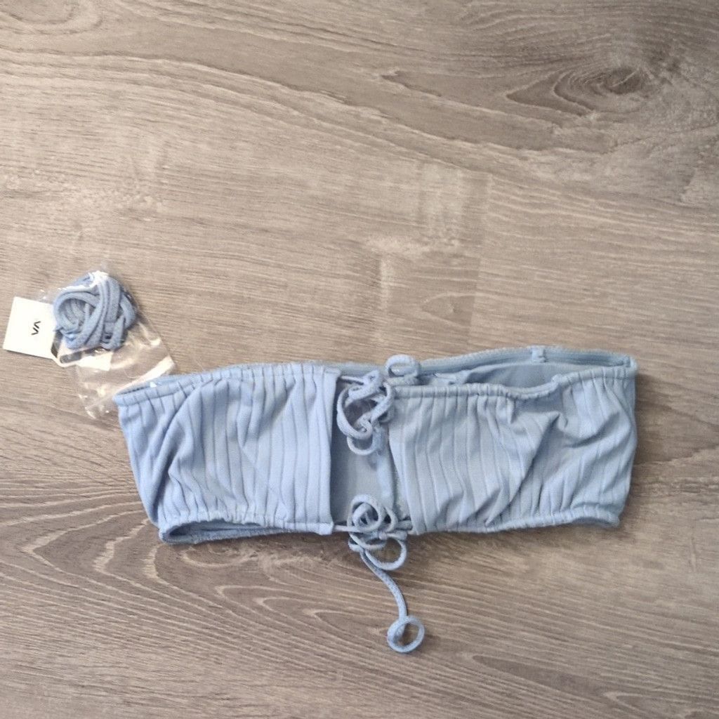RVCA Rvca Blue Wide Rib 2-Way Bandeau Bikini Top Size M/10 Size ONE SIZE - 5 Thumbnail