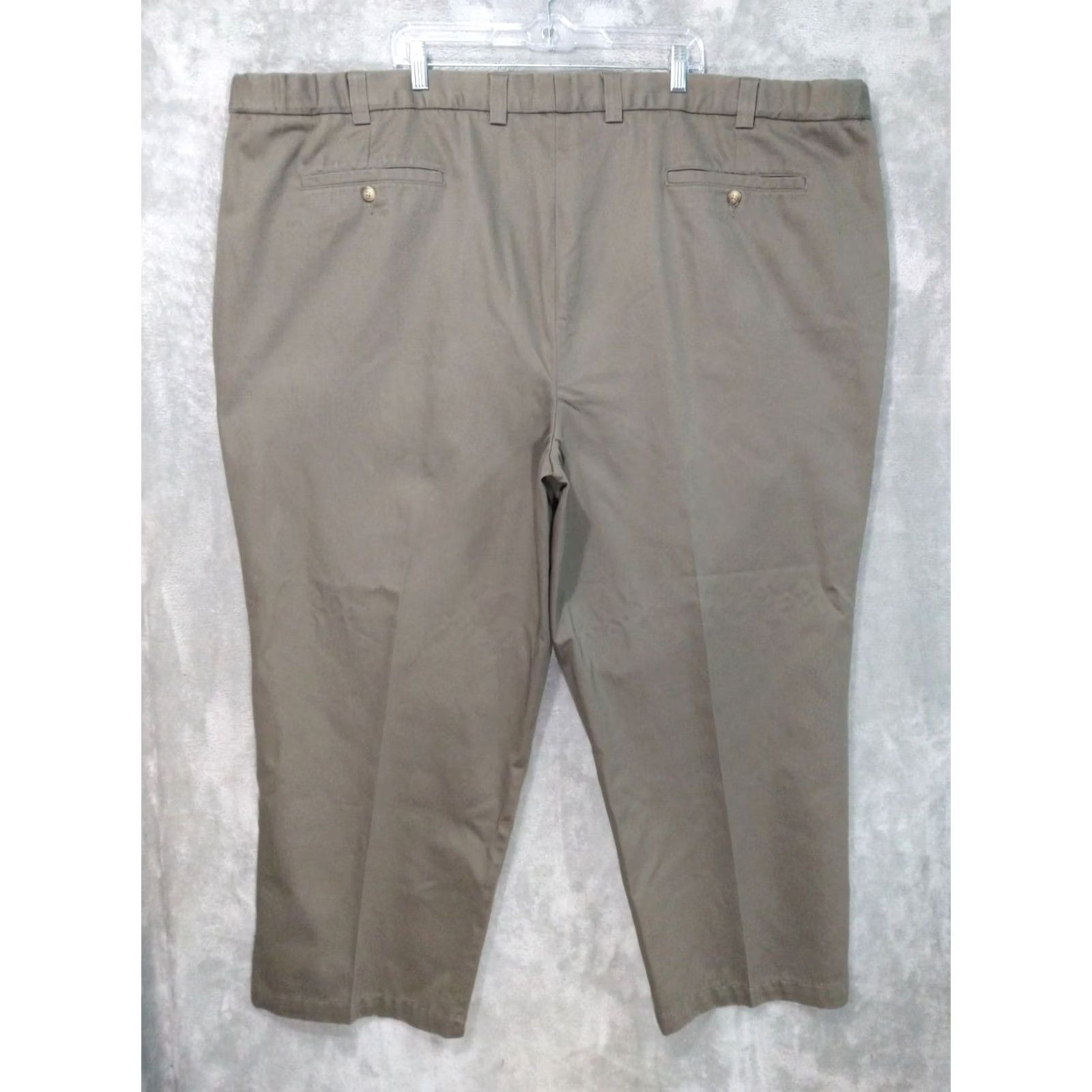 Vintage Oak Hill Pants Mens 58x30 Green Chino Tapered Pleated Comfort Waist Cotton Front Pocket Slash Pocket Size US 42 / EU 58 - 2 Thumbnail