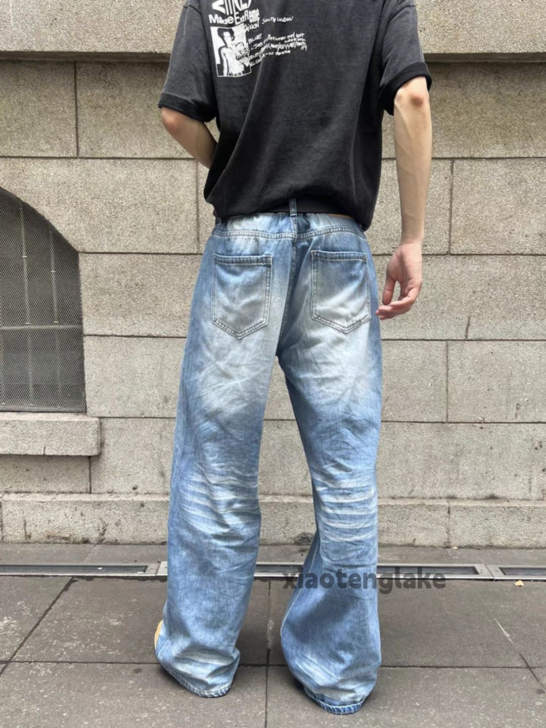 Jean Unisex washed faded cleanfit yuppie y2k baggy jeans Size US 32 / EU 48 - 8 Thumbnail