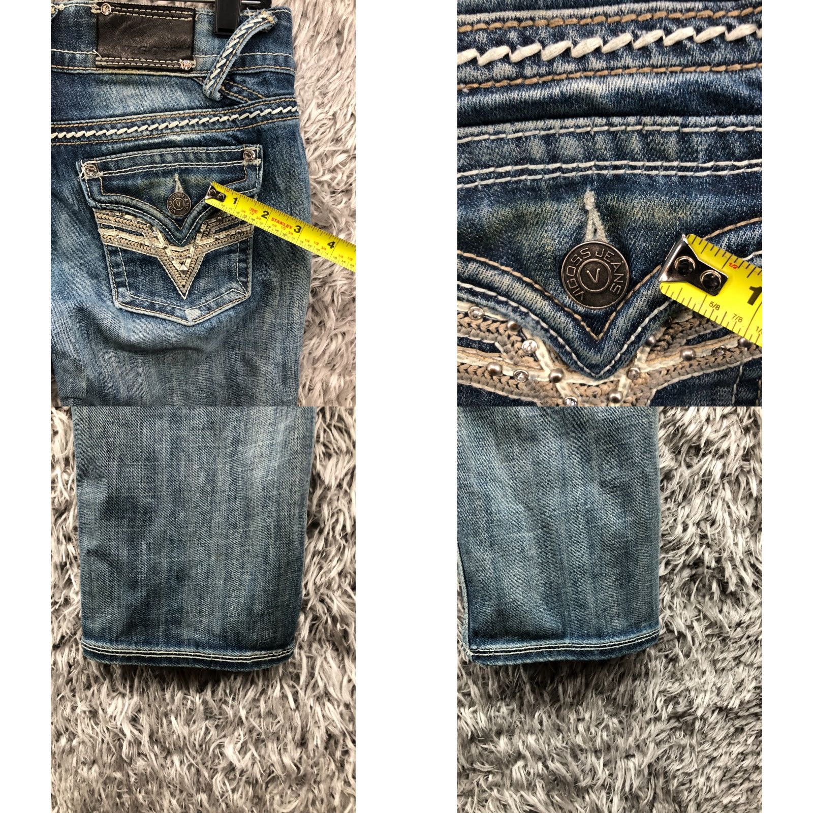 Vintage VIGOSS New York Capri Jeans Juniors Size 3 Low Rise Medium Wash Blue Denim Capri Jeans Womens Girls Size 26" / US 2 / IT 38 - 8 Thumbnail
