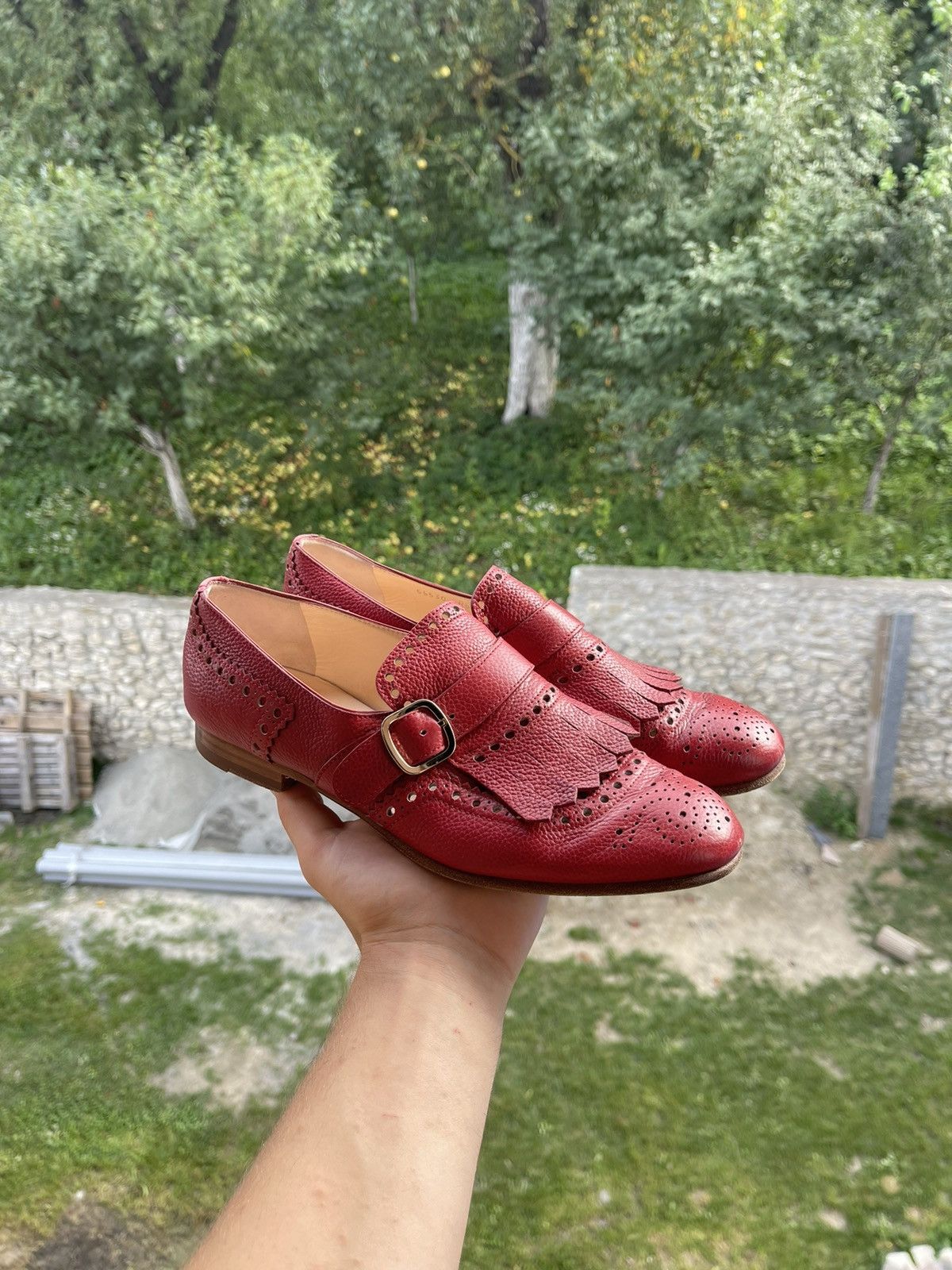 Leather × Santoni Santoni Reflection-Effect Leather Penny Loafers MadelnItaly Size US 8 / IT 38 - 1 Thumbnail