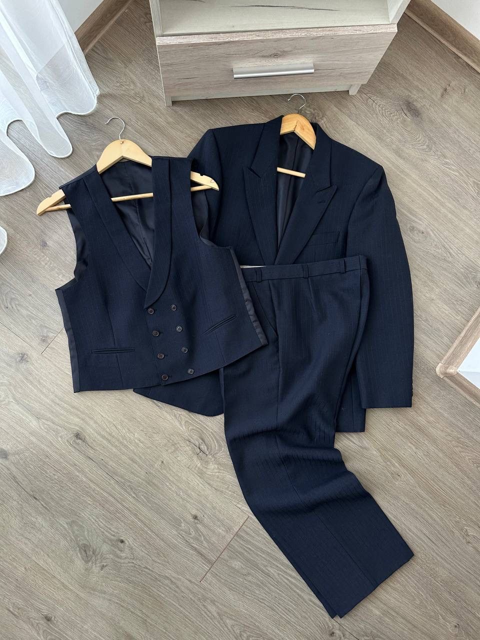 Japanese Brand × Vintage Vintage Japanese Striped Blue Blazer Pants Suit Colletti Size M / US 6-8 / IT 42-44 - 2 Thumbnail