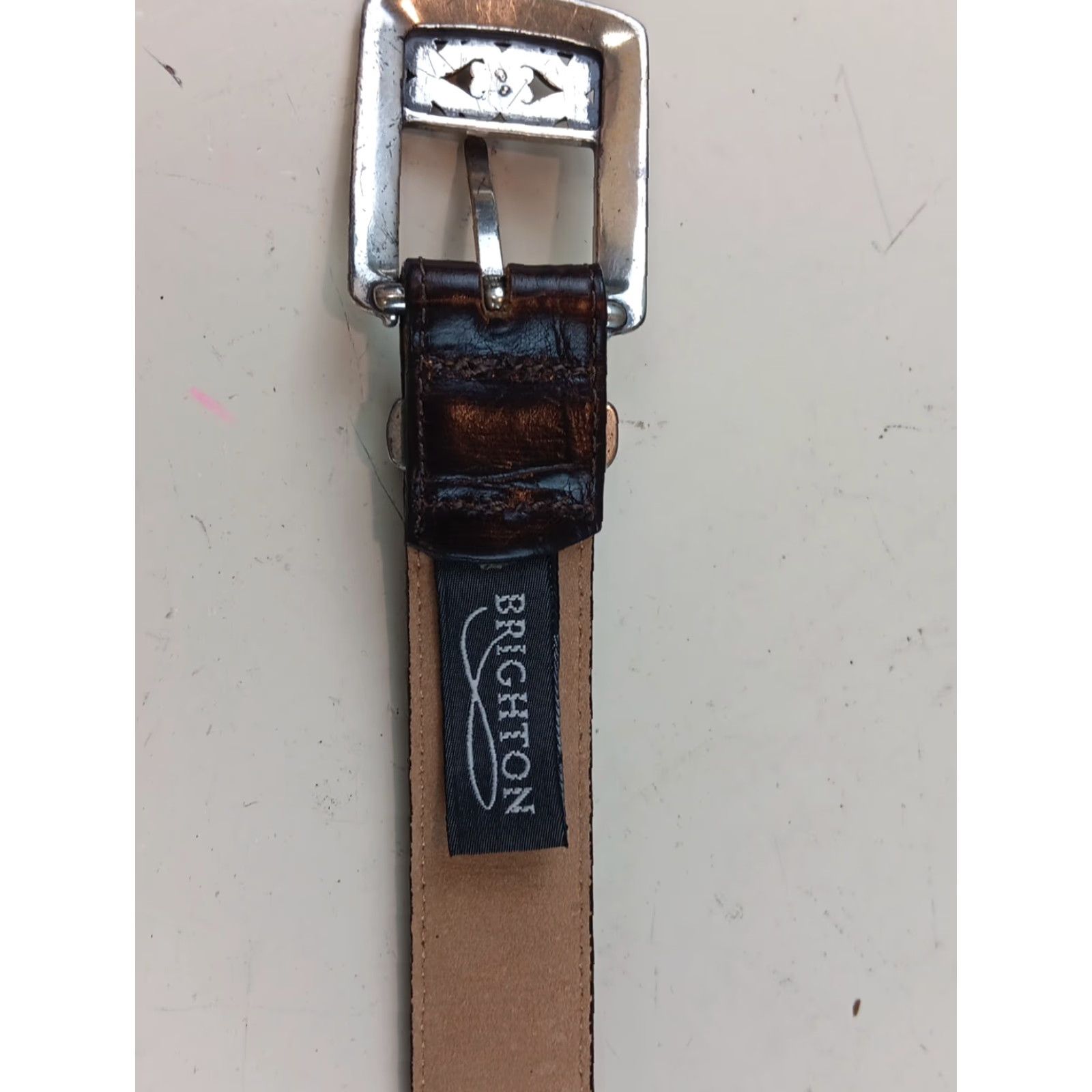 Brighton BRIGHTON Belt Women's Large Brown Leather Conchos Braided Western Silver Buckle Size ONE SIZE - 2 Thumbnail