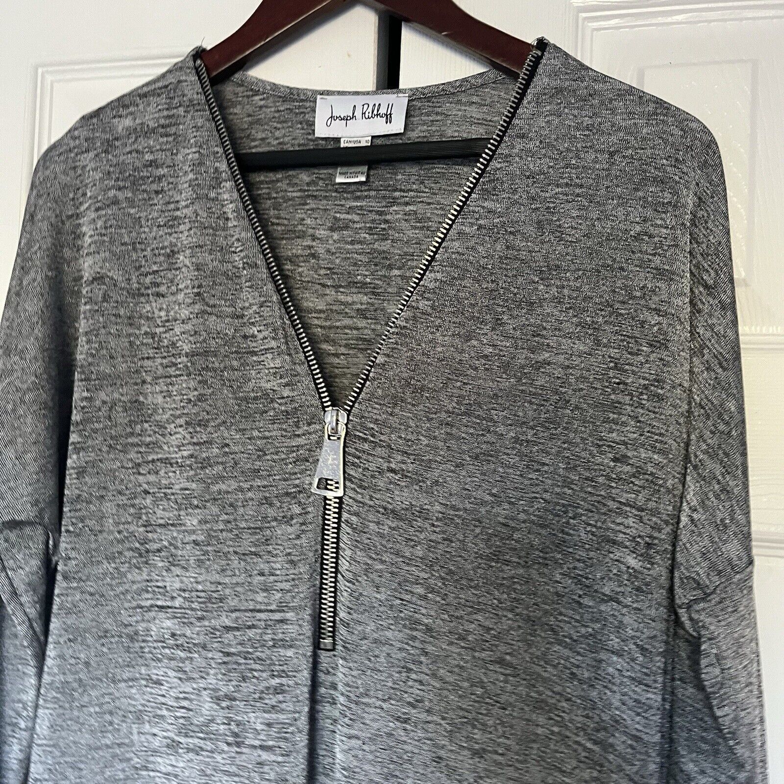 Joseph Ribkoff Women’s Joseph Ribkoff Gray Long Sleeve Blouse Zip Size 10 Size L / US 10 / IT 46 - 2 Thumbnail
