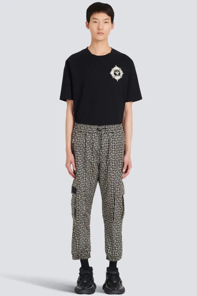 Balmain o1y0426 Cargo Pant in Black/White Size US 34 / EU 50 - 2 Thumbnail