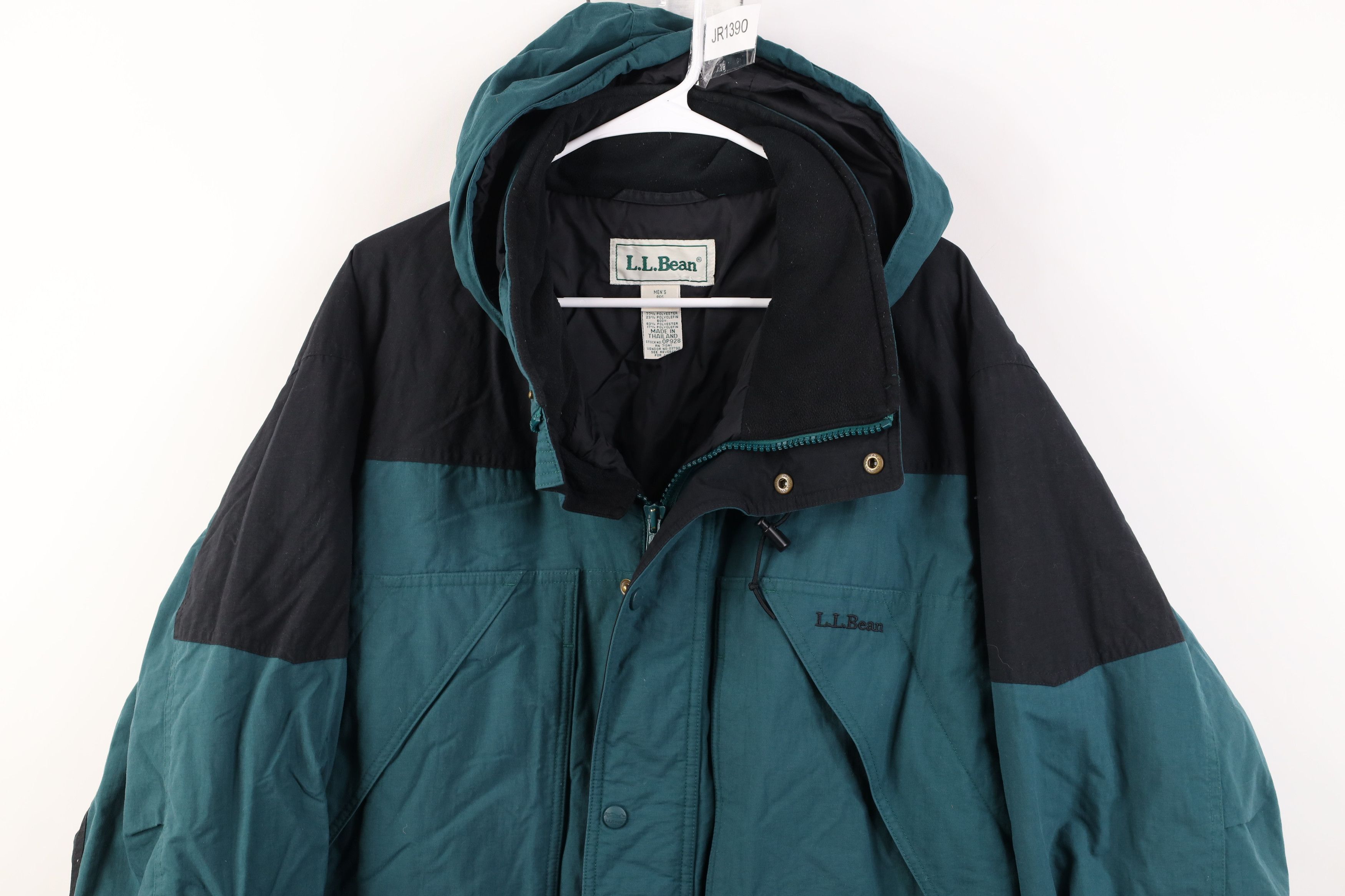 L.L. Bean Vintage 90s LL Bean Block Hooded Puffer Parka Jacket Green Size US L / EU 52-54 / 3 - 2 Thumbnail