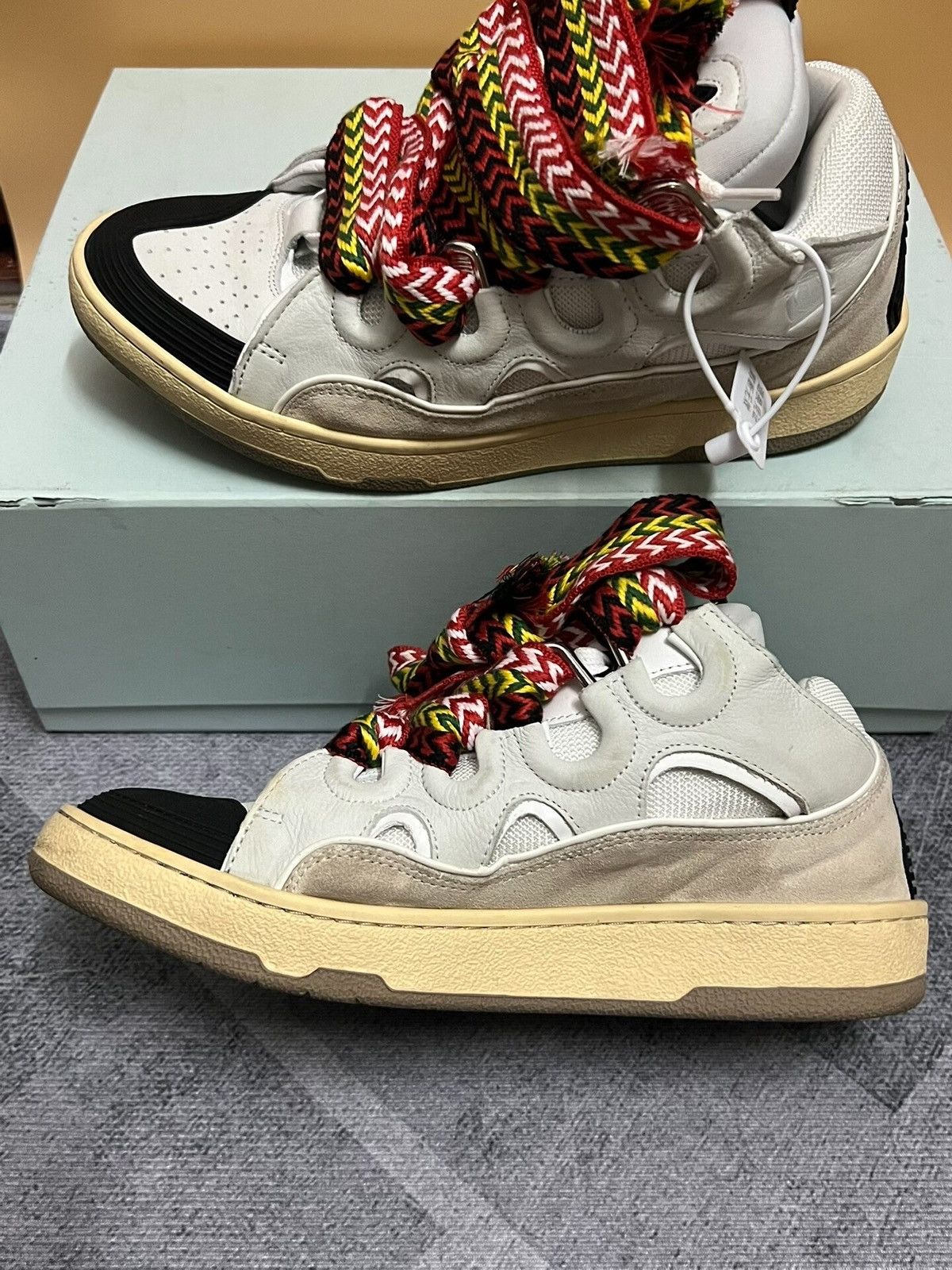 Lanvin Lanvin Curb sneaker with multicolor herringbone laces Size US 8.5 / EU 41-42 - 4 Thumbnail
