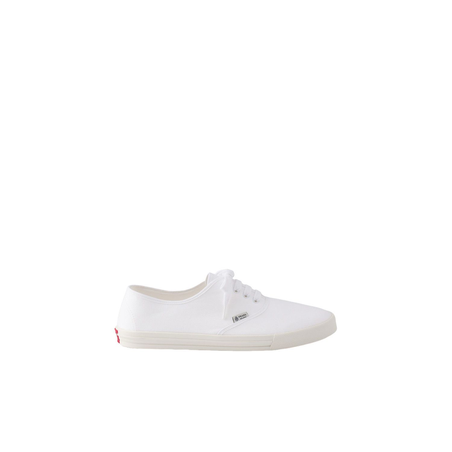 Prada PRADA $975 White Drill Fabric Sneakers New & Authentic (Men' Size US 8 / EU 41 - 2 Thumbnail