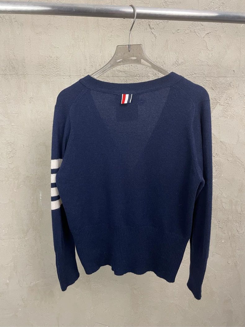 Thom Browne Thom browne Dark blue four-striped cashmere cardigan jacket Size US S / EU 44-46 / 1 - 2 Thumbnail