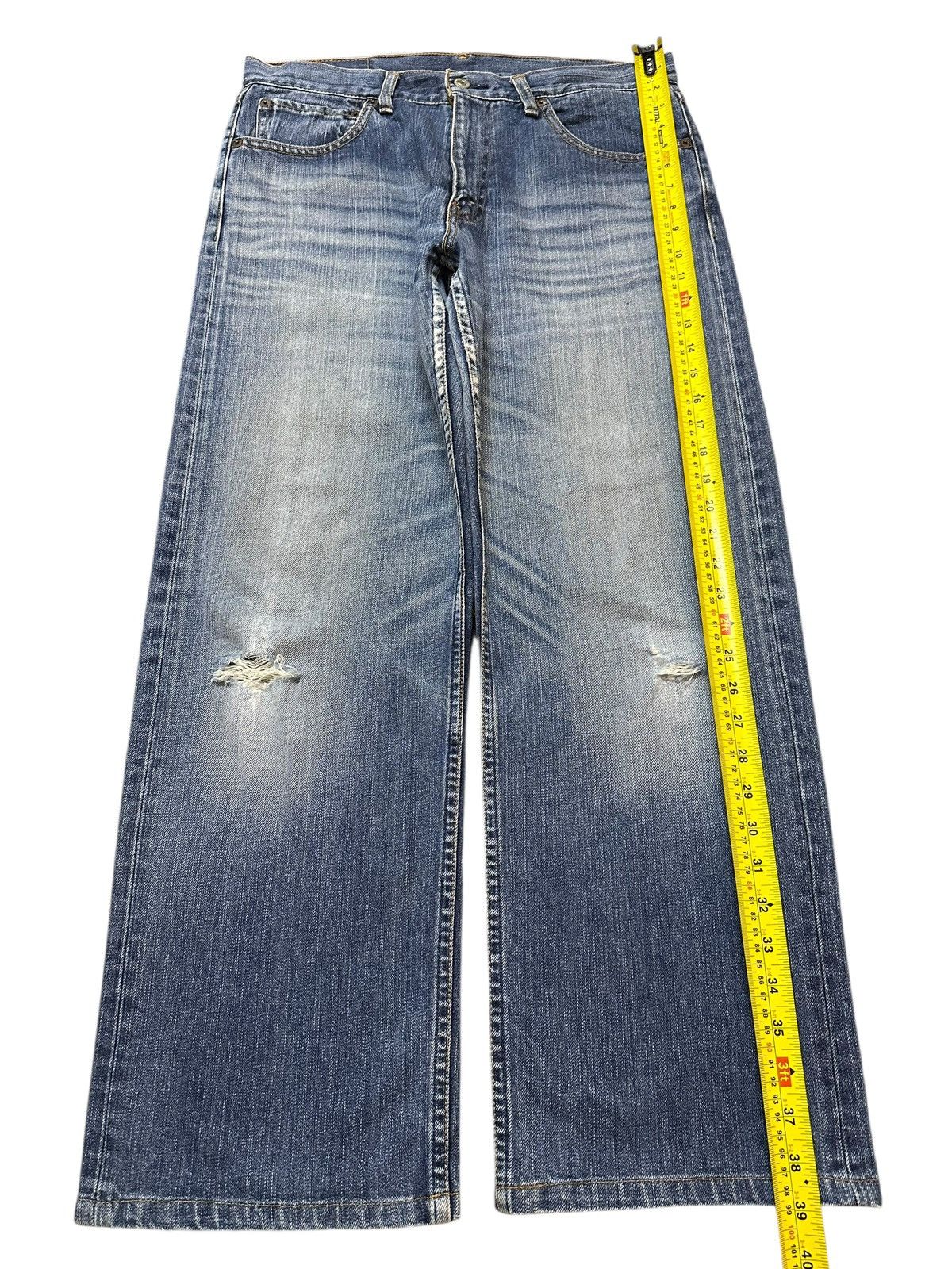 Levi's Vintage 90s Levis 534 Blue Faded Wash Distress Baggy Jeans Size US 33 - 13 Thumbnail
