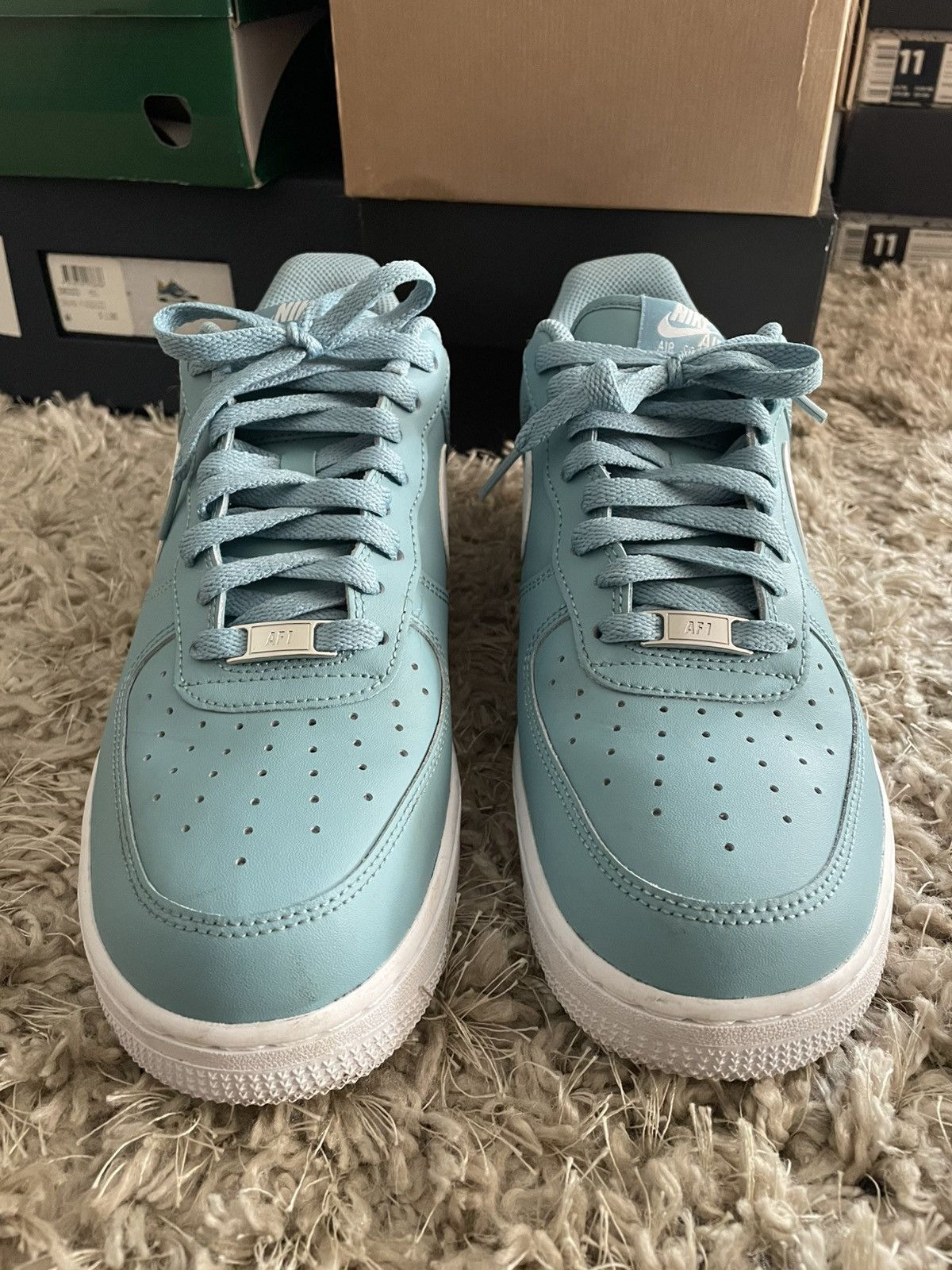 Nike Nike Air Force 1 Low Worn Blue White Size US 9.5 / EU 42-43 - 4 Thumbnail