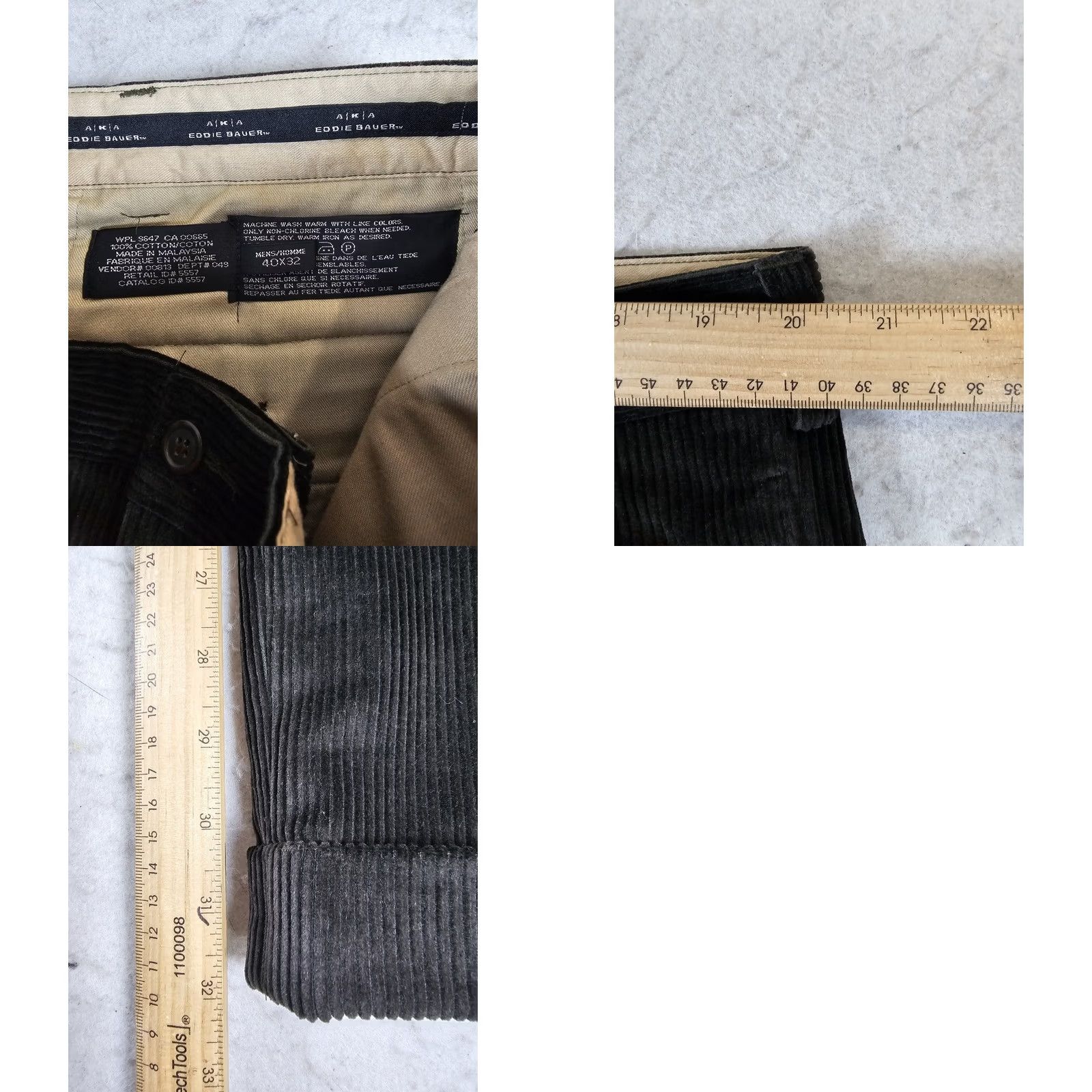 Eddie Bauer VINTAGE Eddie Bauer Corduroy Pants Mens 40x32 Pleated Cuffed Y2K Olive 90s Size US 40 / EU 56 - 9 Thumbnail