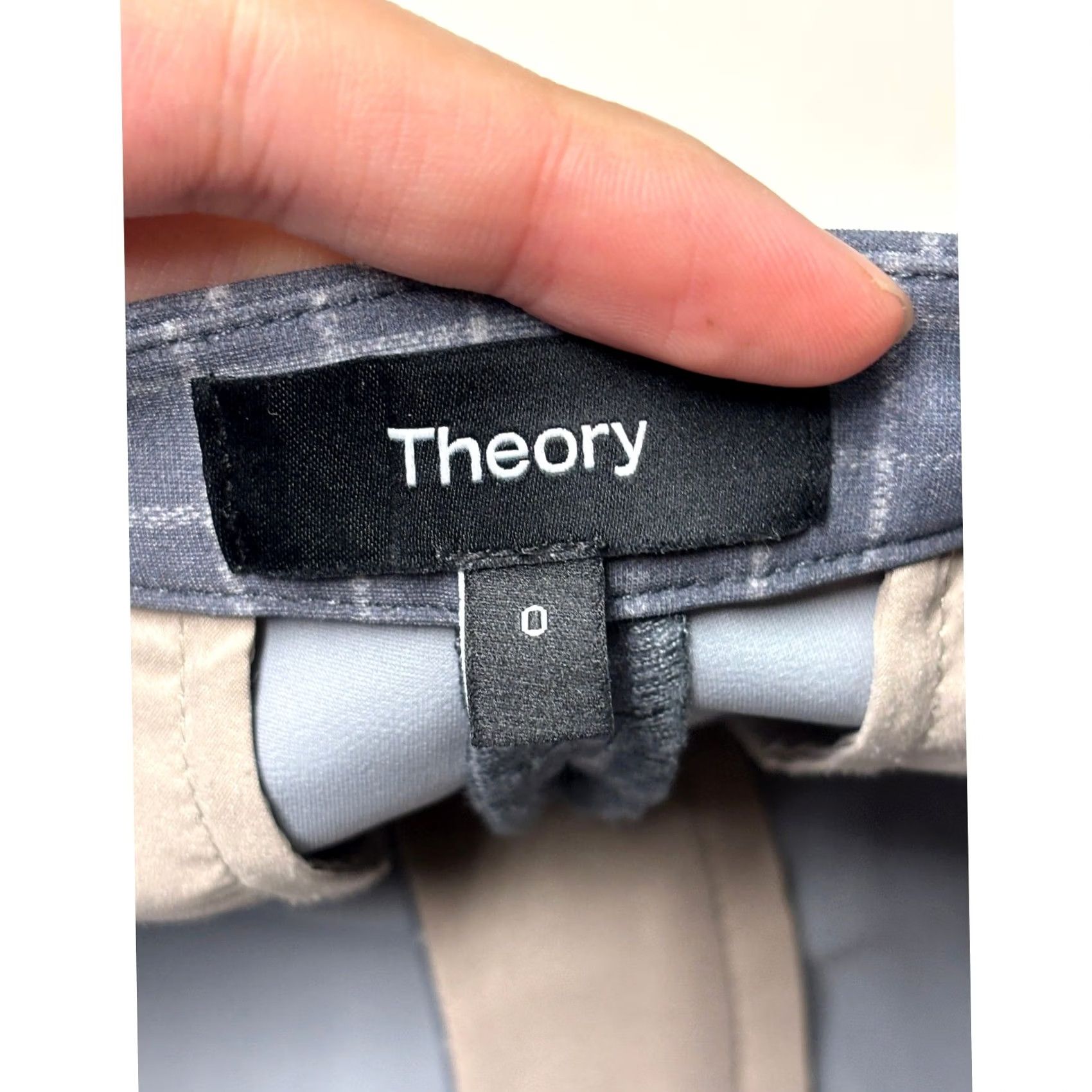 Theory Theory CL Slim Pant B Precision Grid Blue Check Trousers Womens Size 0 W26 L25 Size 25" / US 0 / IT 36 - 5 Thumbnail