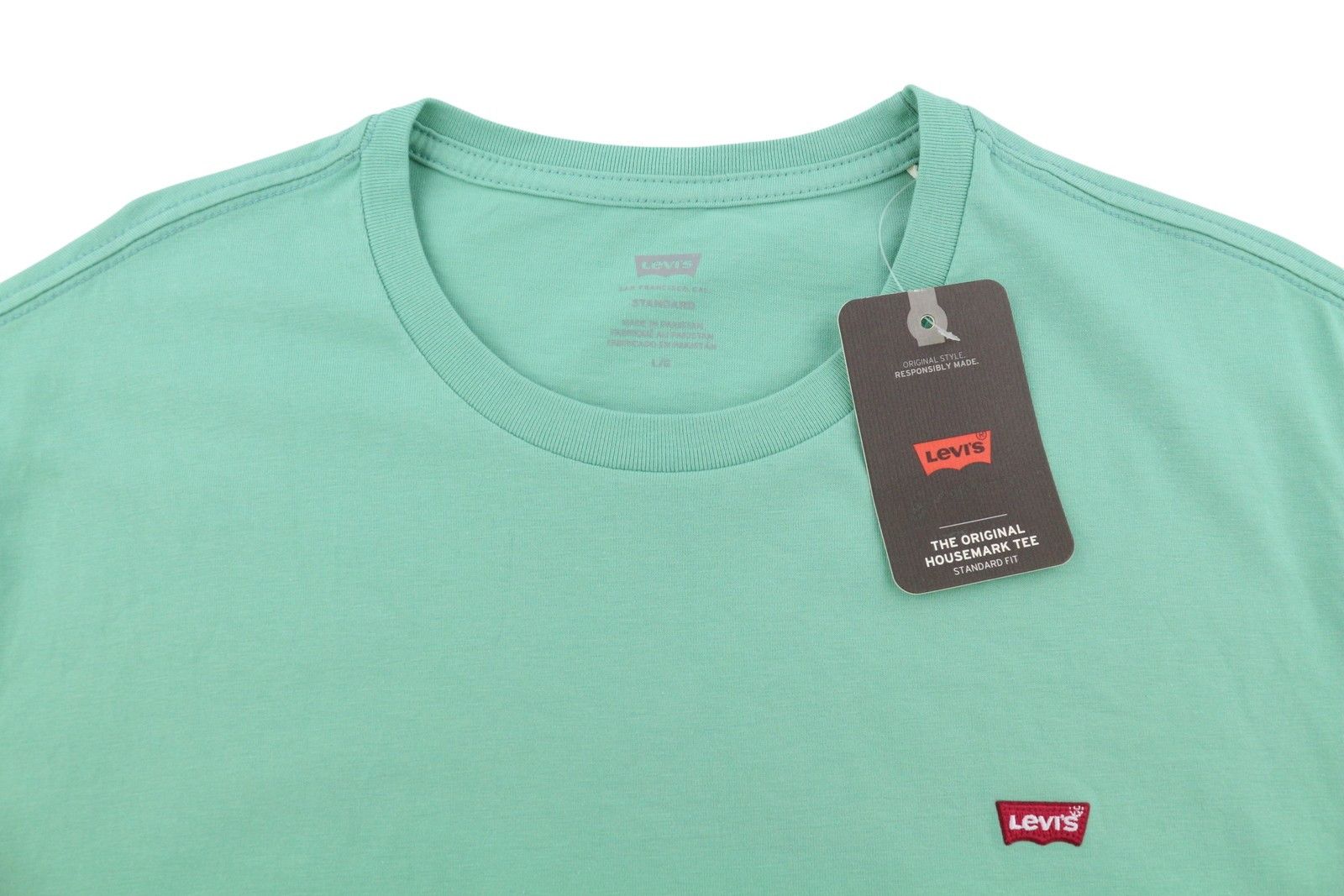 Levi's STANDARD L Green Cotton Tricot Crew Neck 87863 Size US L / EU 52-54 / 3 - 5 Thumbnail