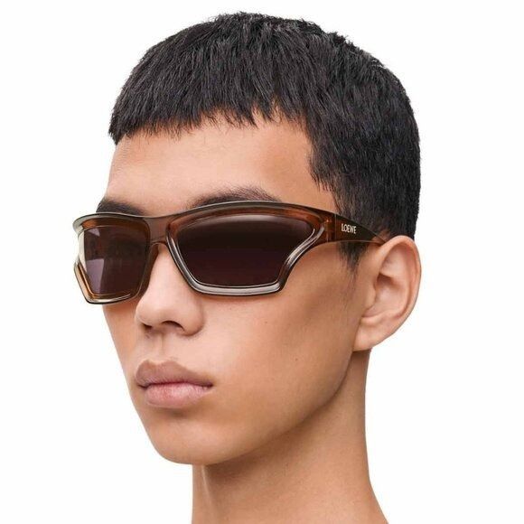Loewe Loewe LW40143U 47A Sunglasses - Shiny Transparent Brown Size ONE SIZE - 3 Thumbnail