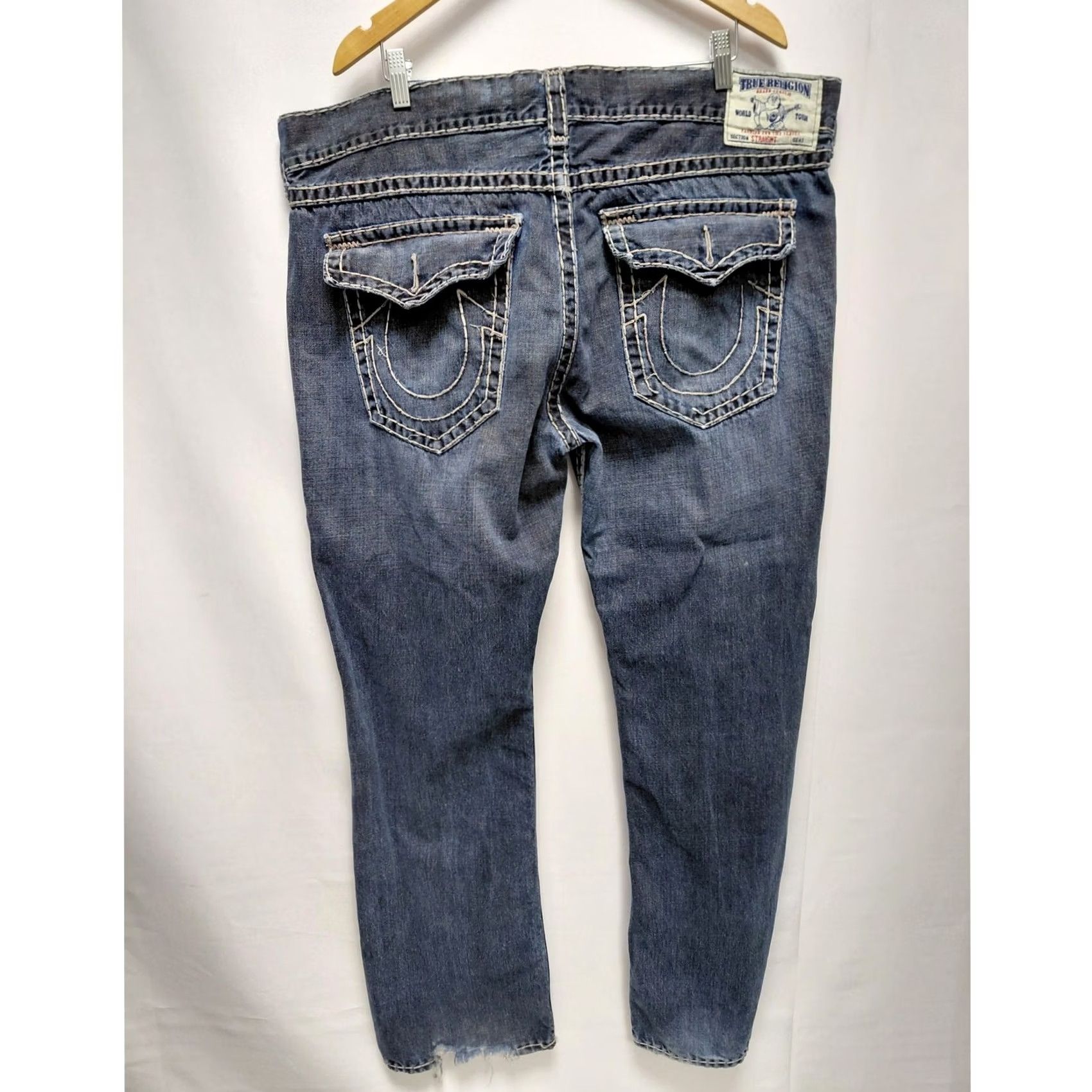 True Religion True Religion Jeans Blue Solid Denim Straight Men Size 42 Jacket? Size US 42 / EU 58 - 2 Thumbnail