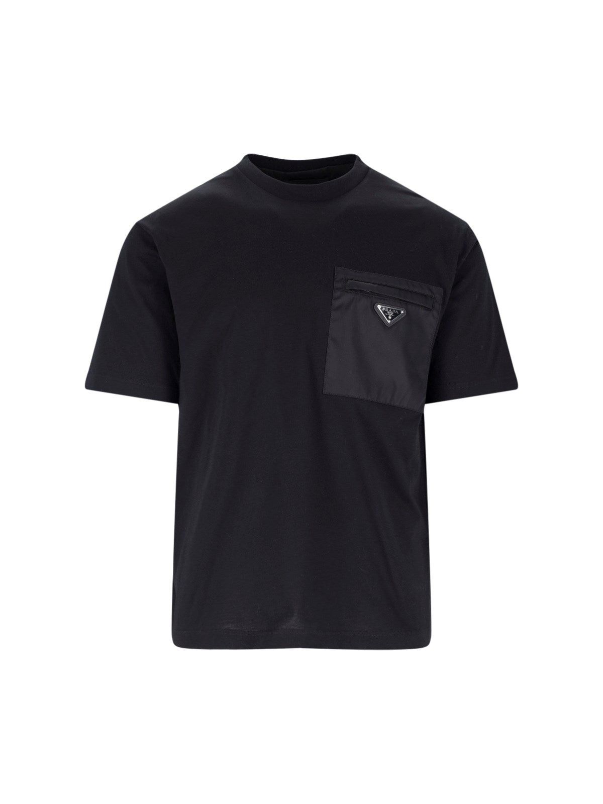 image of Prada Cotton T-Shirt Size S in Black, Men's