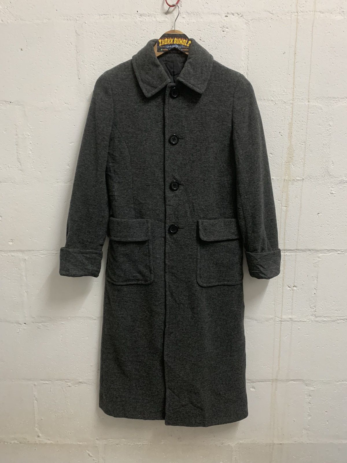 Japanese Brand Vintage Ined by Yohji Yamamoto Wool Long Jacket Size S / US 4 / IT 40 - 1 Thumbnail